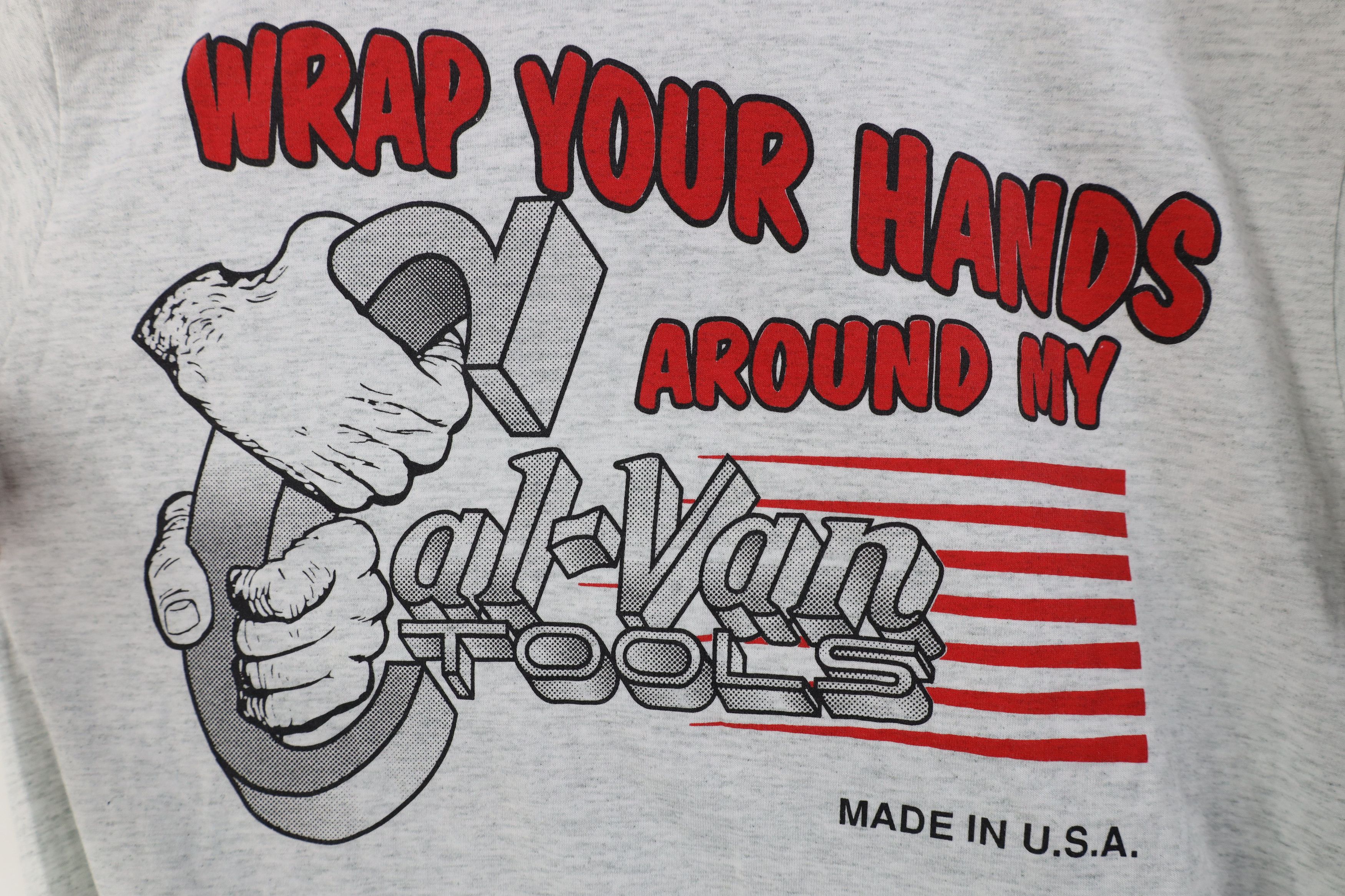Vintage Vintage 90s Tools Wrap Your Hands T-Shirt Heather Gray USA Size US L / EU 52-54 / 3 - 4 Thumbnail