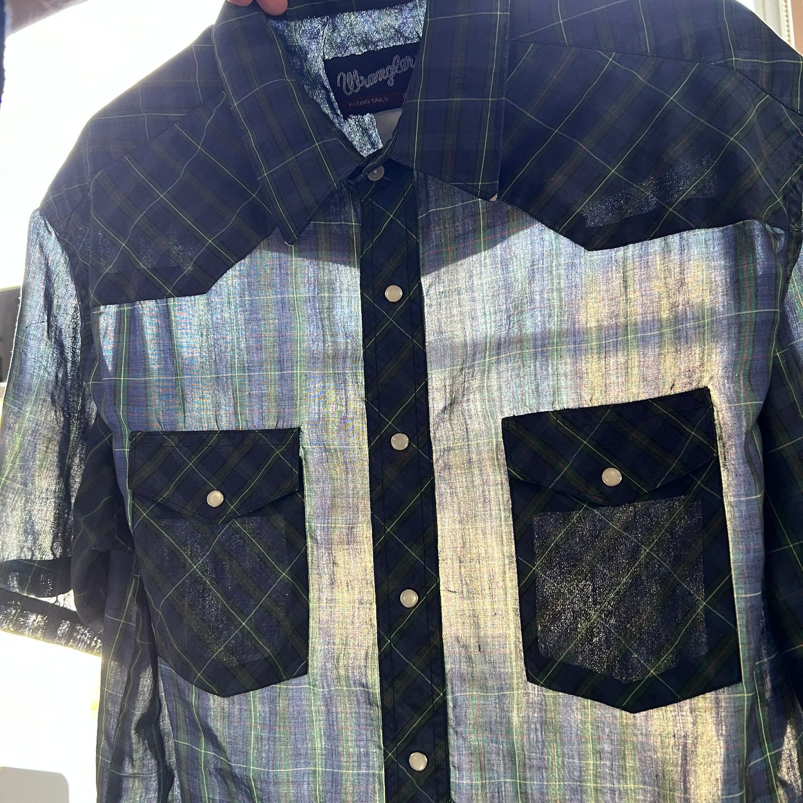 Wrangler VTG 90s Wrangler Paper Thin Pearl Snap Shirt L 16.5 24x33 Size US L / EU 52-54 / 3 - 2 Thumbnail