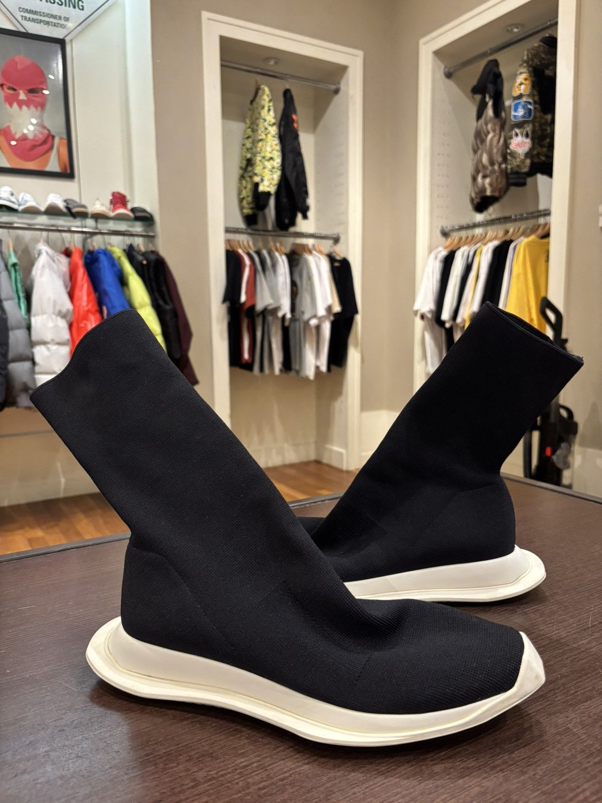 Rick Owens Drkshdw Rick Owen’s DRKSHDW Runner Stretch Sock Sneaker Size US 8 / EU 41 - 2 Thumbnail