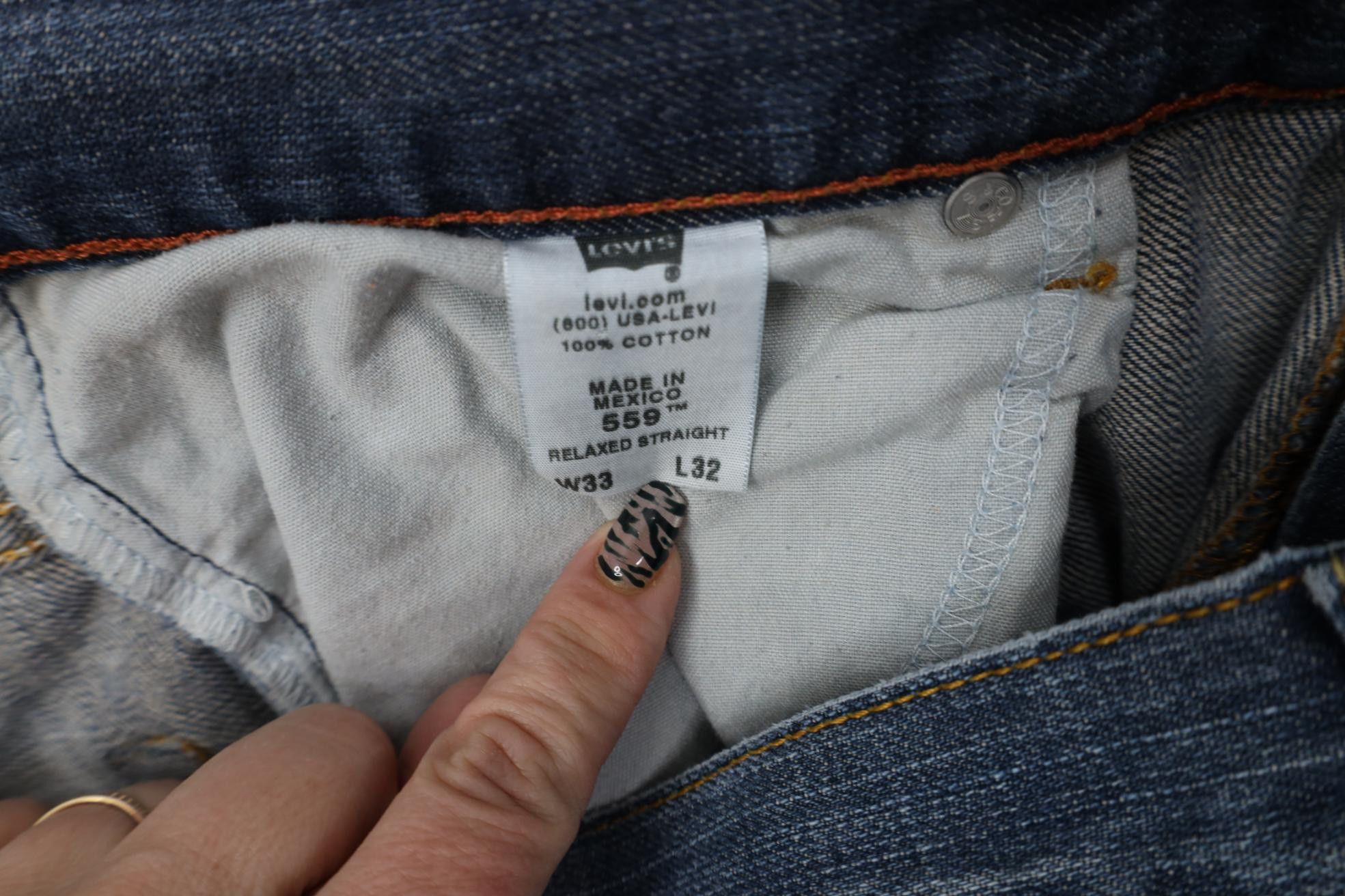 Levi's Vintage Y2K Levis 559 Relaxed Straight Wide Leg Jeans Blue Size US 33 - 10 Thumbnail