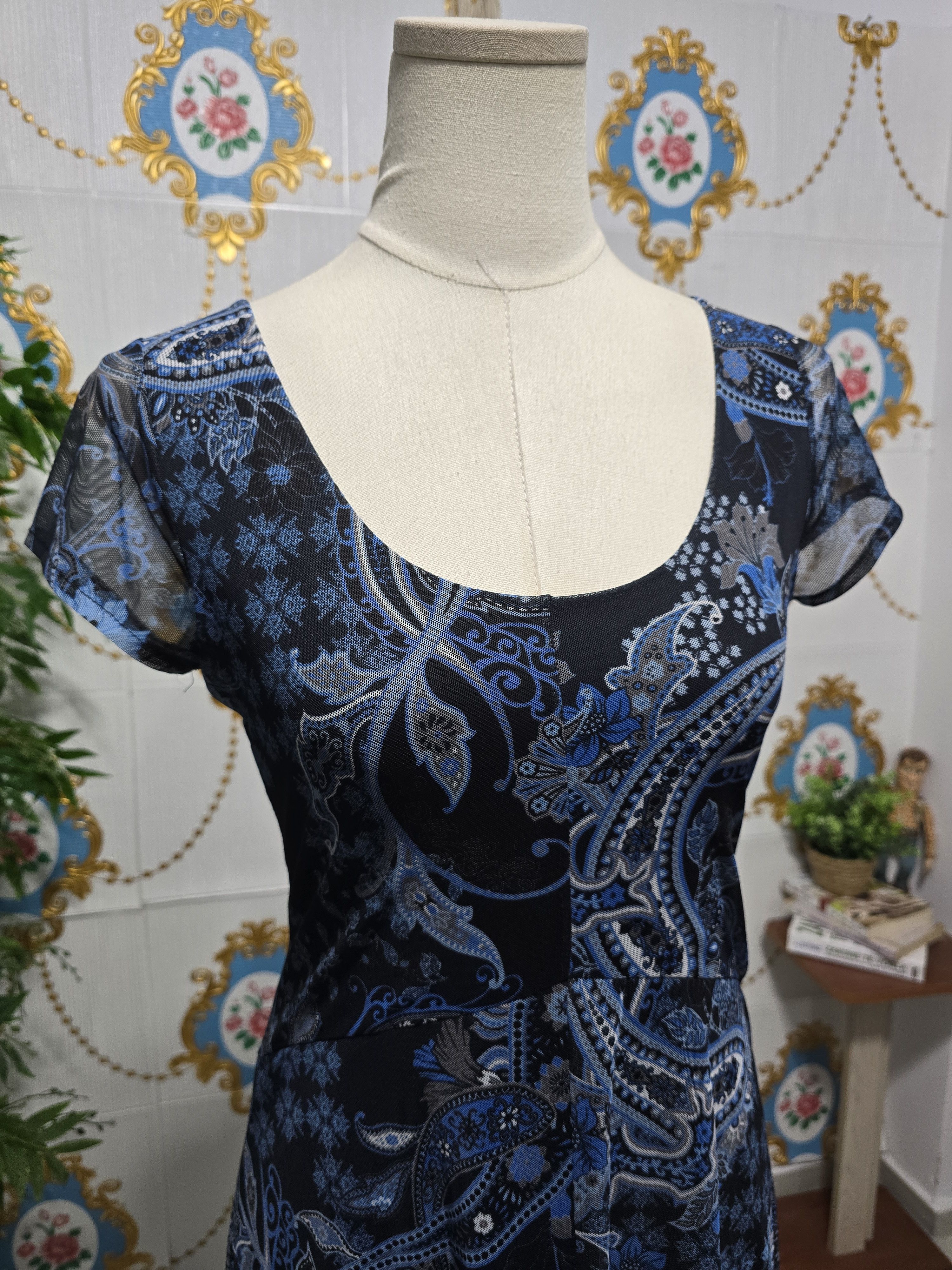 Desigual Desigual Women's Vest_Capri blue dress with short mesh Size L / US 10 / IT 46 - 4 Thumbnail