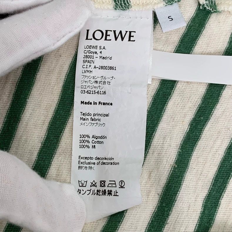 Loewe Loewe Logo embroidered half high collar green striped cott Size S / US 4 / IT 40 - 6 Thumbnail