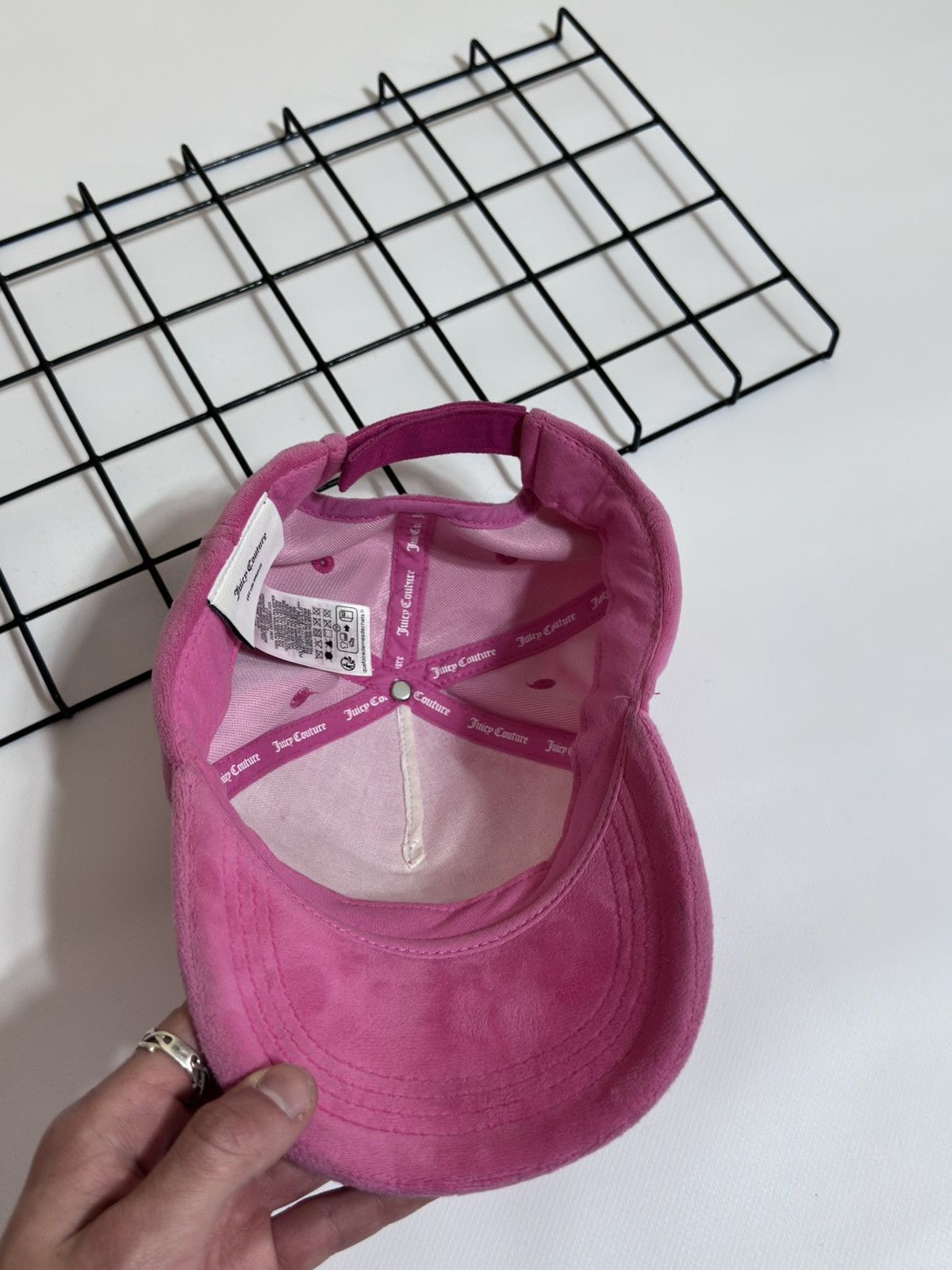 Juicy Couture Juicy Couture Pink Velvet Rhinestone Baseball Cap Size ONE SIZE - 4 Thumbnail