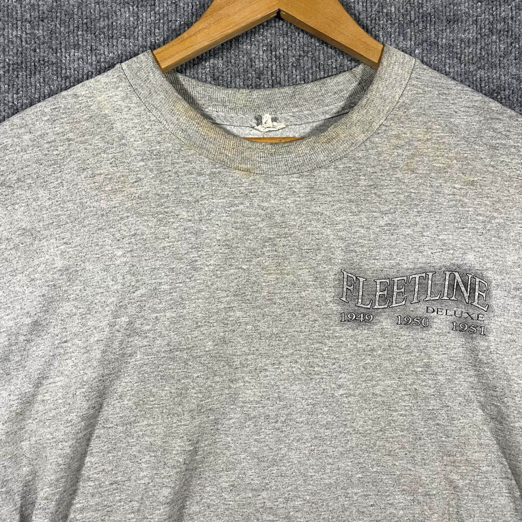 Vintage VINTAGE Alstyle Chevy Chevrolet Fleetline Graphic Print T-Shirt Adult Large Gray Lowrider Cars 90s Mens Size US L / EU 52-54 / 3 - 5 Thumbnail