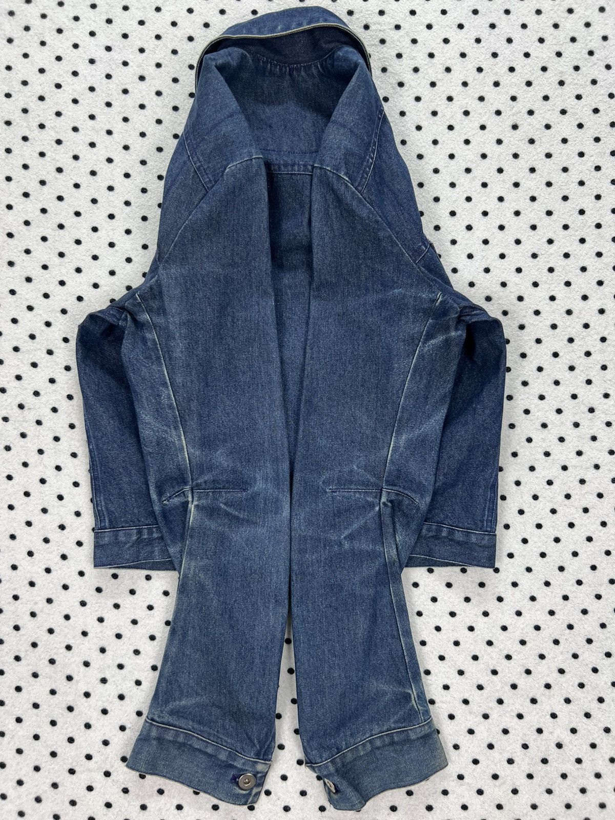 Japanese Brand Vintage Bustle Ditch Dirty Distressed Denim Jacket Size US XXS / EU 40 - 6 Thumbnail