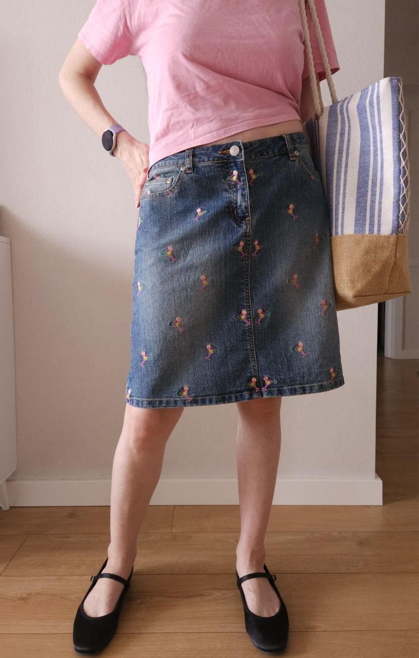 Lilly Pulitzer Vintage Lilly Pulitzer Martini Denim Skirt Y2K Size 28" / US 6 / IT 42 - 5 Thumbnail