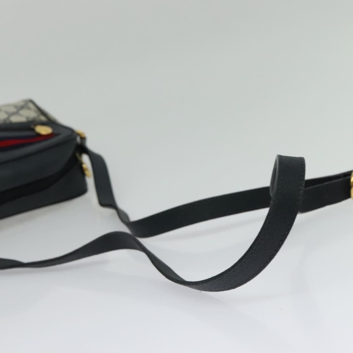 Gucci GUCCI GG Supreme Sherry Line Shoulder Bag Pvc Navy Gold 119 Size ONE SIZE - 7 Thumbnail
