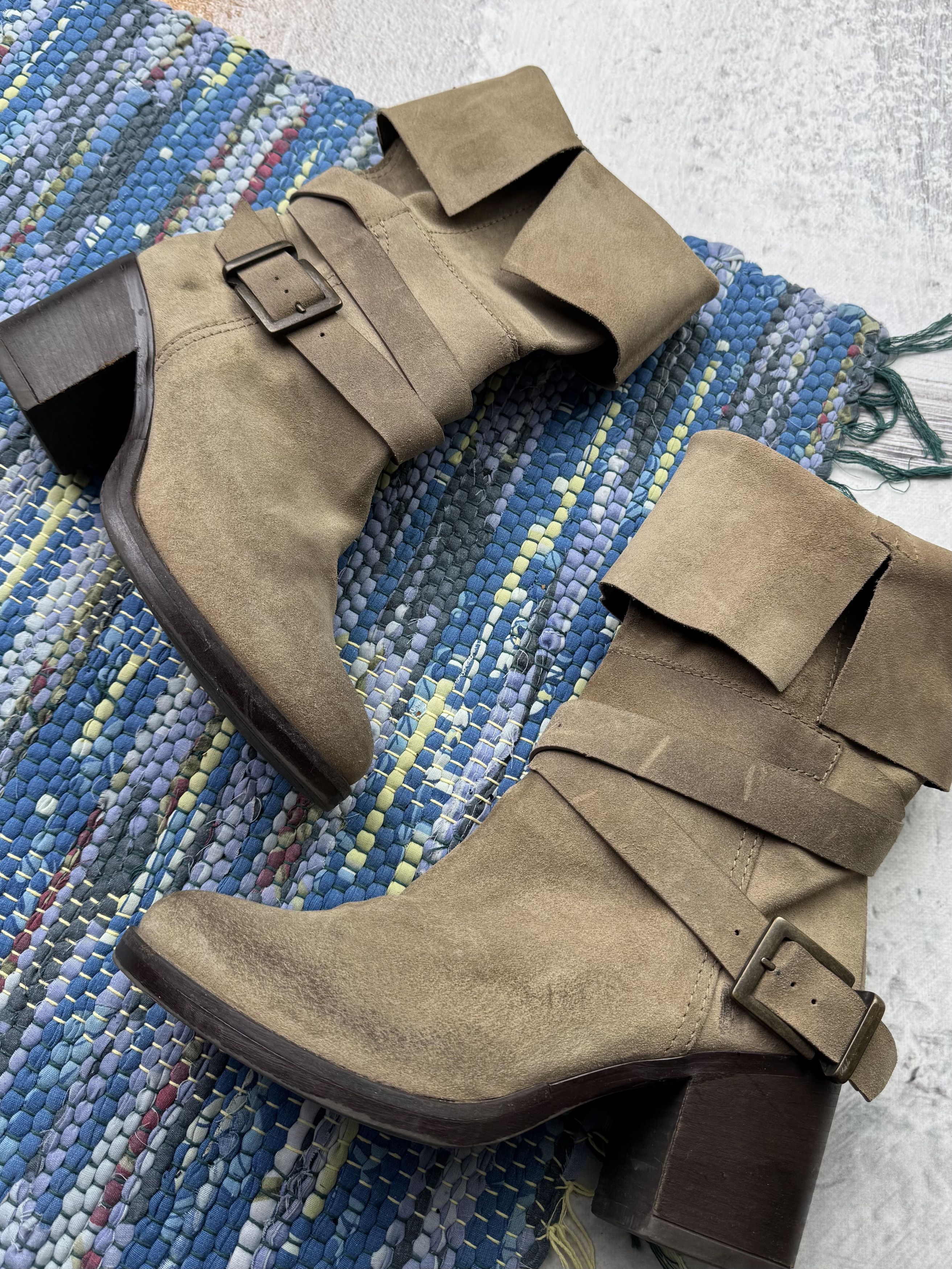 Japanese Brand Vintage Leather Boots With Straps A691D8(114) Size US 10 / IT 40 - 2 Thumbnail
