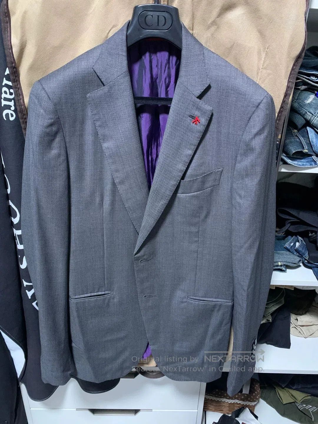 Isaia Napolii stylish gray tailored single-breasted blazer. Size US L / EU 52-54 / 3 - 1 Thumbnail
