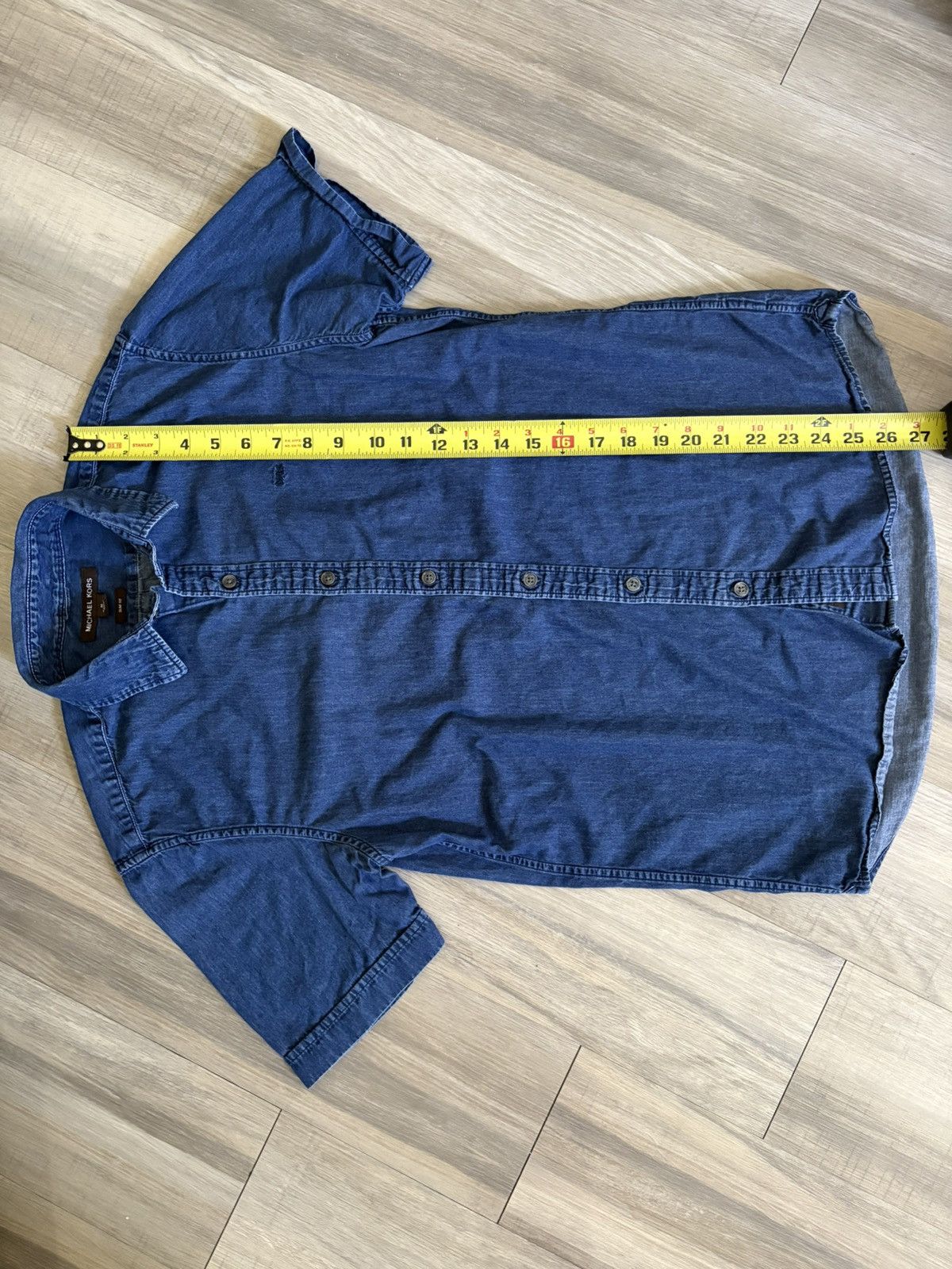 Michael Kors Michael Kors Short Sleeve Slim Fit Button Up Size US M / EU 48-50 / 2 - 5 Thumbnail
