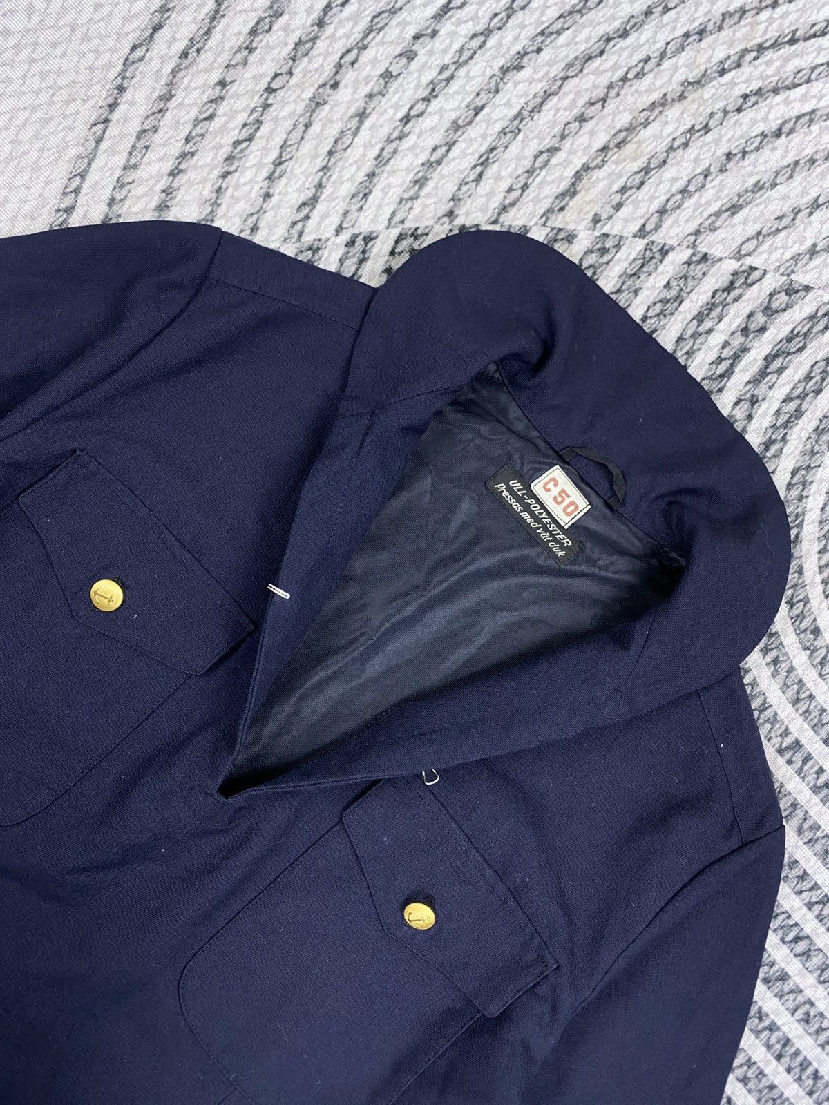 Vintage Vintage Swedish Navy Sailor Gold Anchor Button Shirt Size US M / EU 48-50 / 2 - 6 Thumbnail