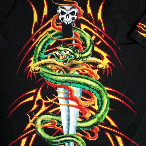 Dragonfly Vintage Y2K Dragonfly Skulls Snakes Dagger Tribal Shirt Size US XL / EU 56 / 4 - 8 Thumbnail