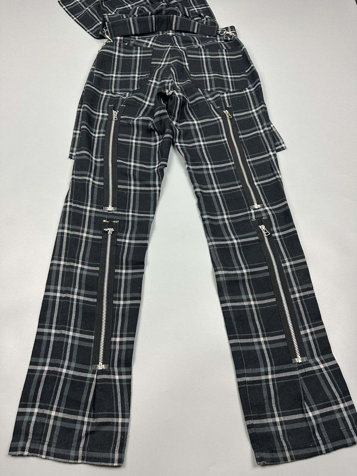 Seditionaries 🔥Sick🔥 Secret Agents Bondage Multi Zipper Checkered Pants Size US 27 - 5 Thumbnail