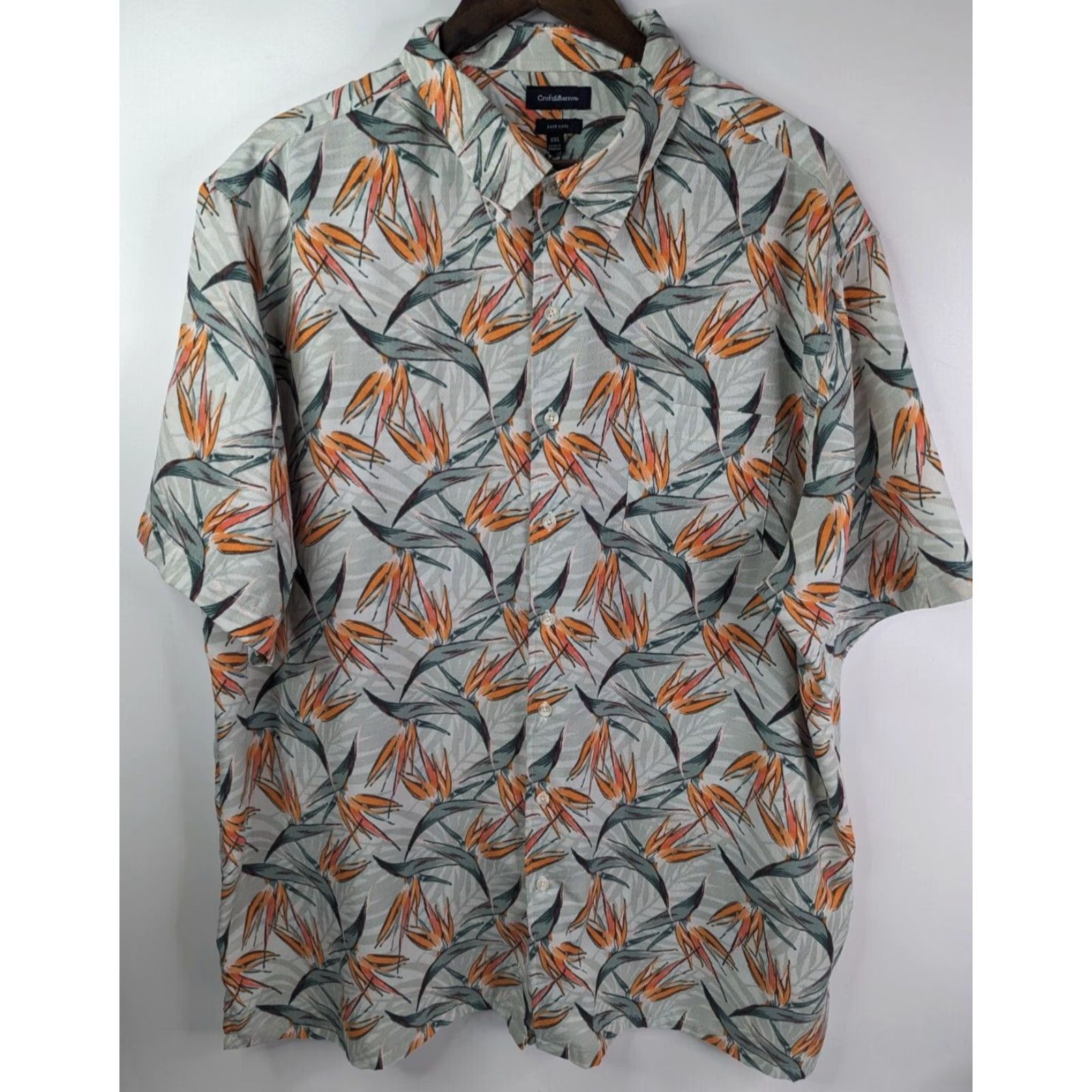 Croft & Barrow VINTAGE Croft & Barrow Easy Care Bird Of Paradise Flower AOP Hawaiian Shirt Men's 2XL Size US XXL / EU 58 / 5 - 2 Thumbnail