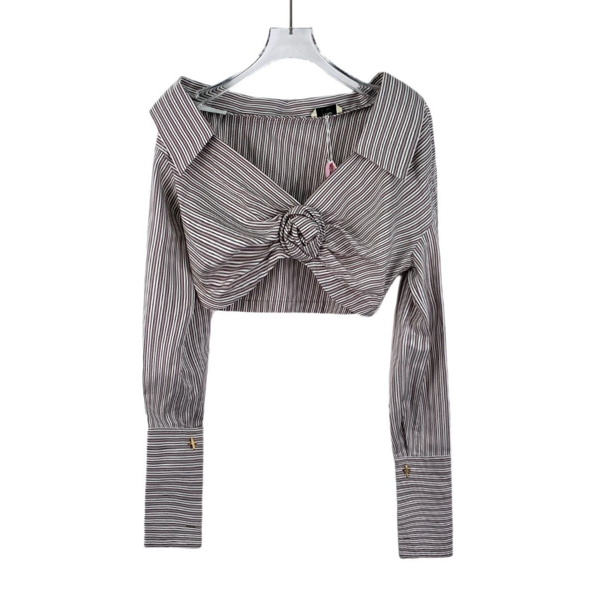 Fendi Fendi Colorblocked Striped Mulberry Silk Lapel Shirt Size S / US 4 / IT 40 - 1 Thumbnail