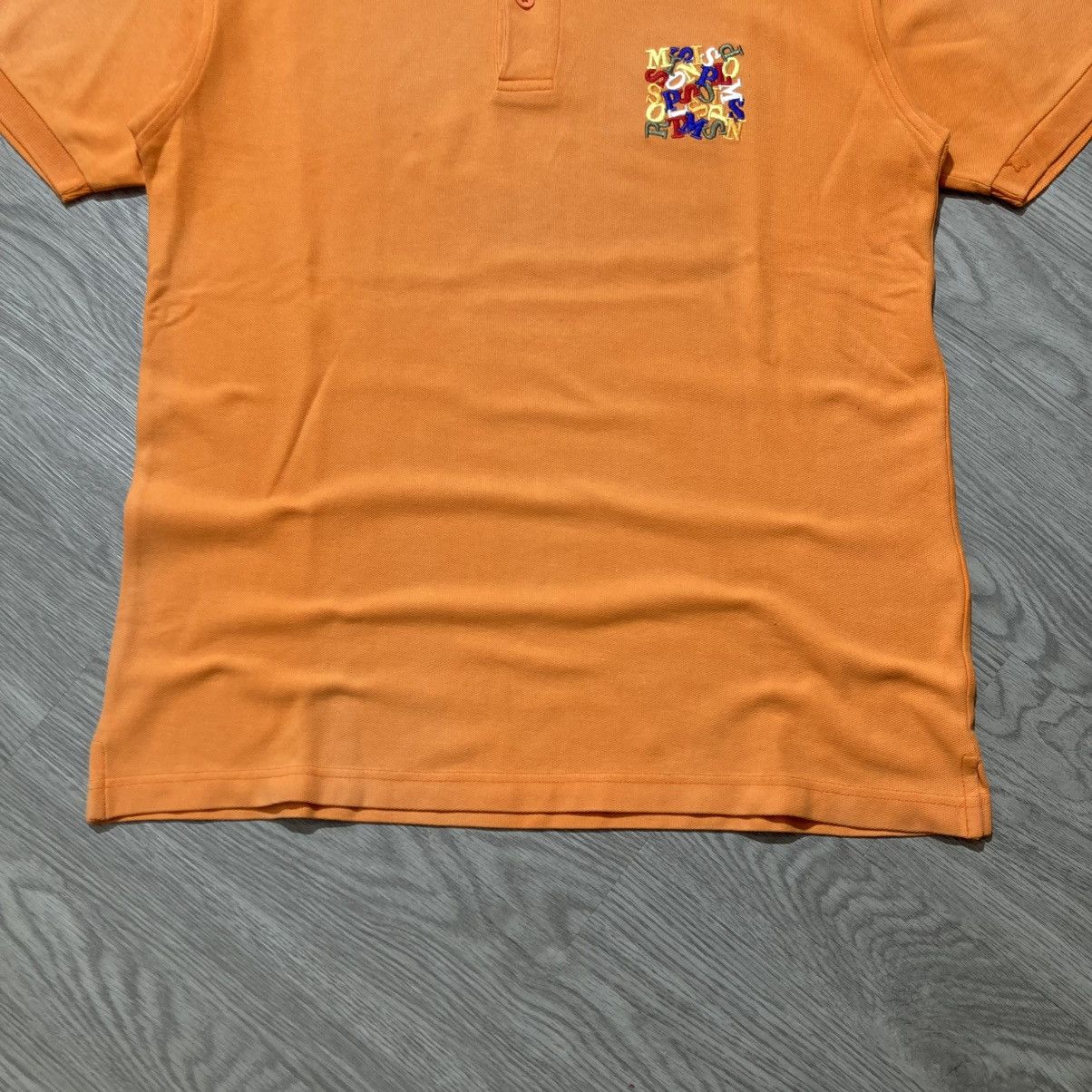 Missoni 1990s Vintage Missoni Sport Spellout Logo Polo Tshirt Orange Size US L / EU 52-54 / 3 - 6 Thumbnail
