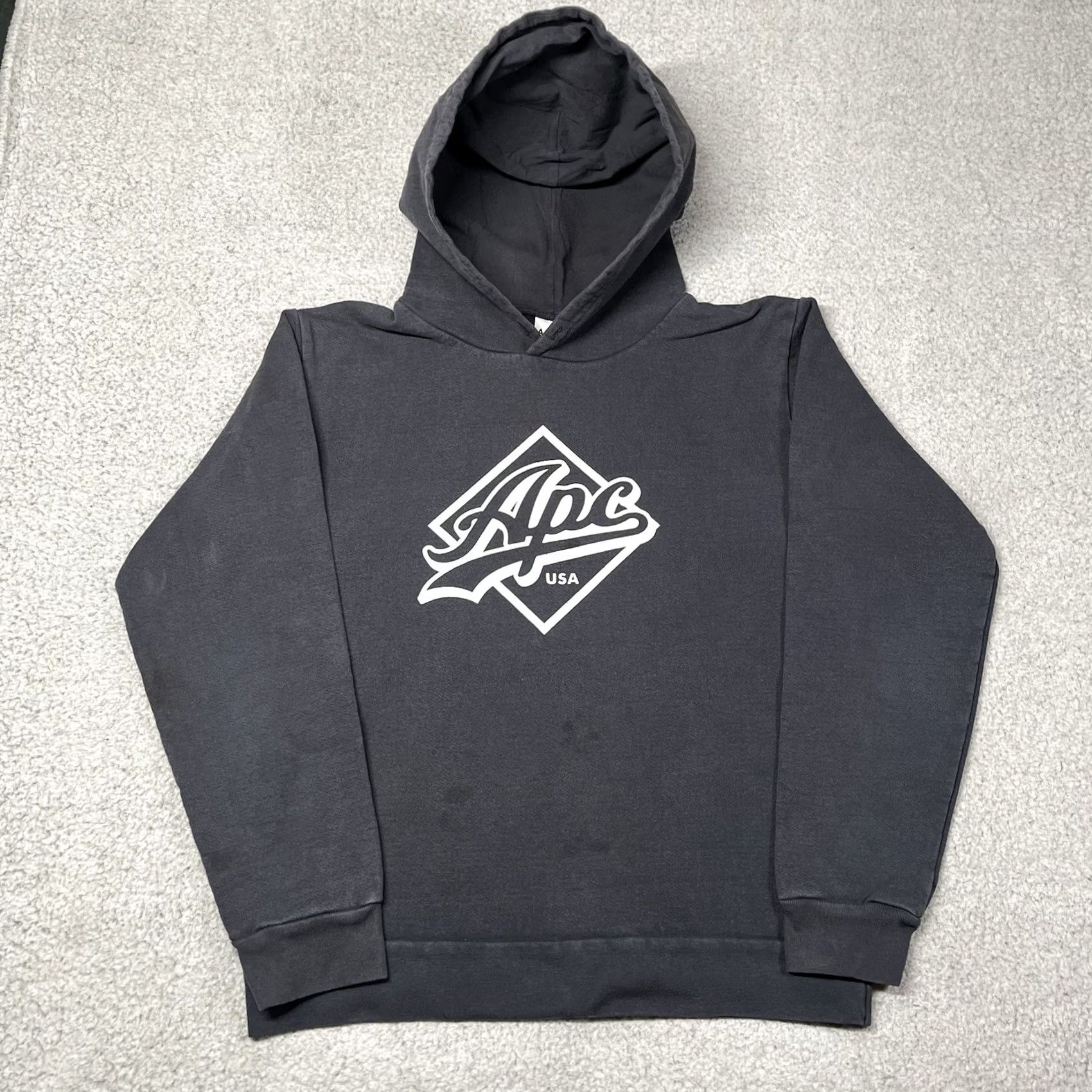 A.P.C. A.P.C. Hoodie Mens L Wayne Faded Sweatshirt Made USA Streetwear Size US L / EU 52-54 / 3 - 7 Thumbnail