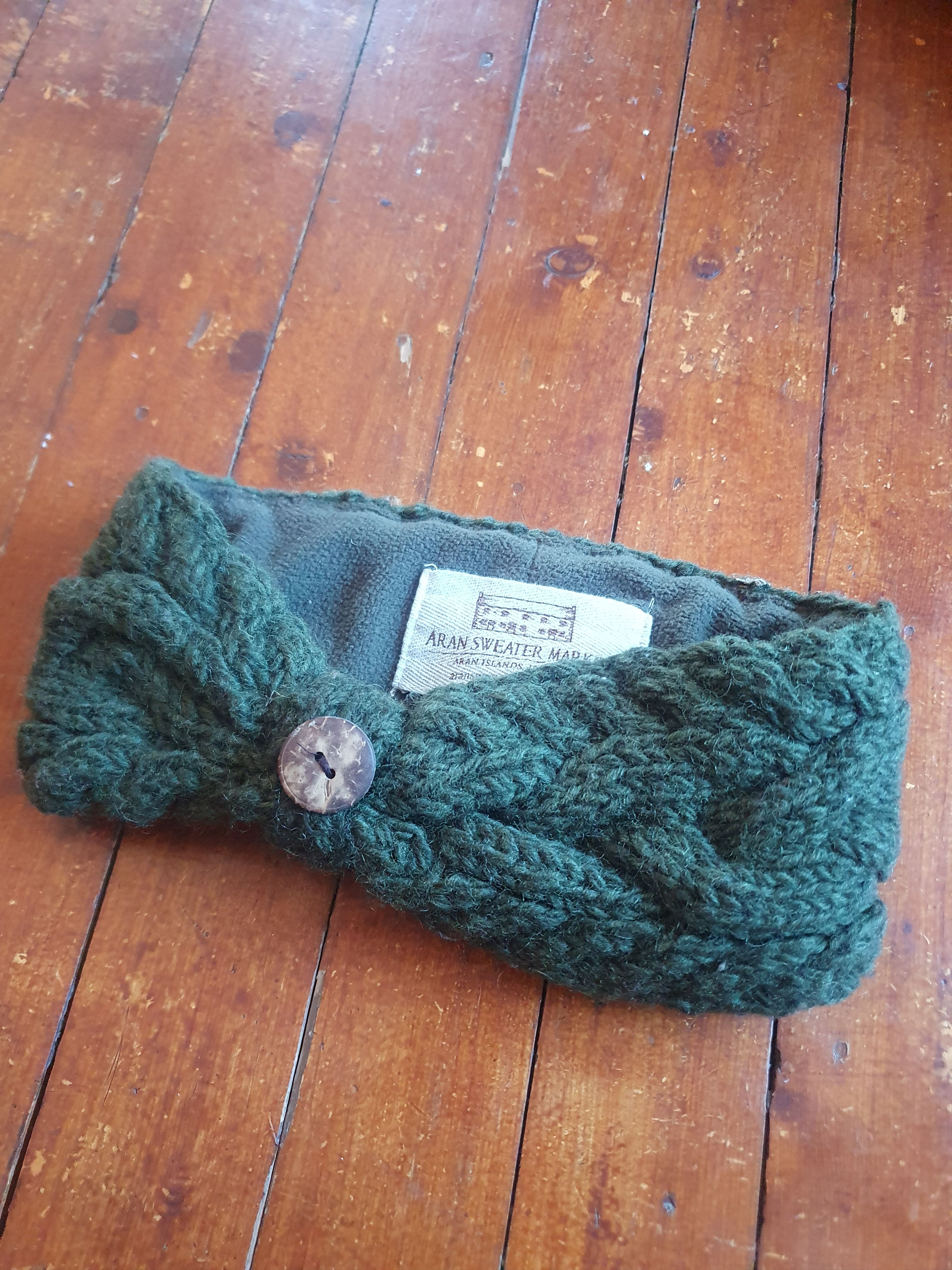 Aran Sweater Market Aran Sweater Market Fleece Lined Cable Headband with Button Size ONE SIZE - 3 Thumbnail