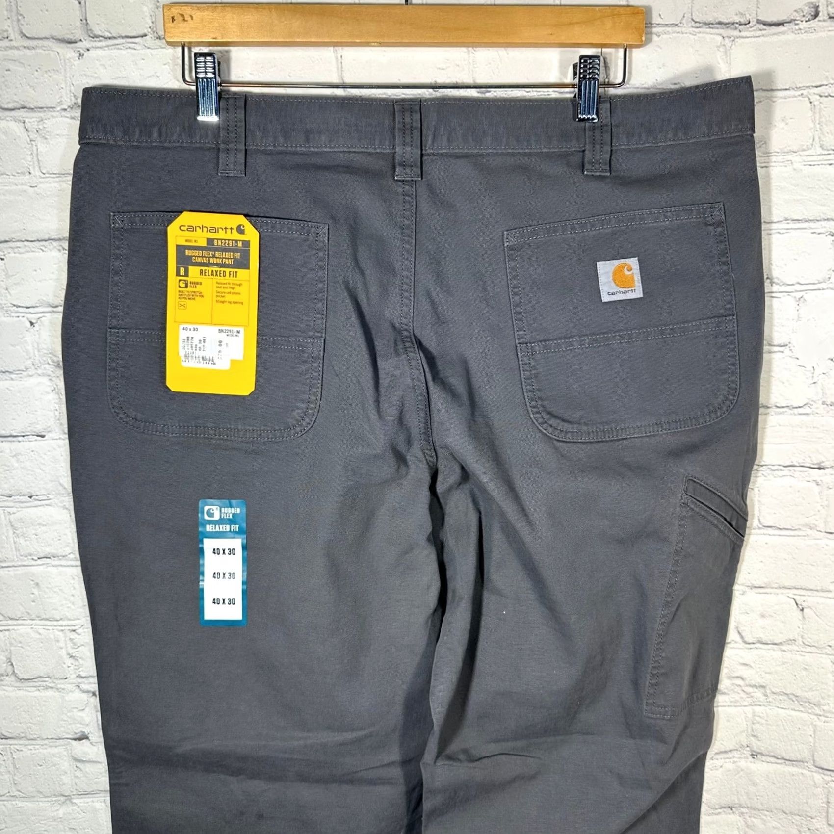 Carhartt Carhartt Rugged Flex Relaxed Fit Canvas Work Pants Gray 40x30 Men BN2291-M Size US 40 / EU 56 - 7 Thumbnail