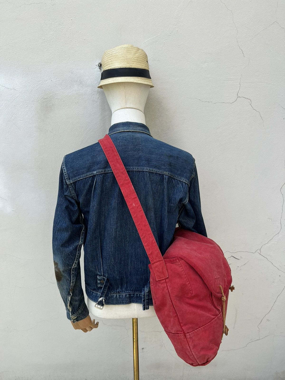 45rpm Vintage 45rpm Japan Fade Red Duck Cotton Messenger Bag Size ONE SIZE - 2 Thumbnail