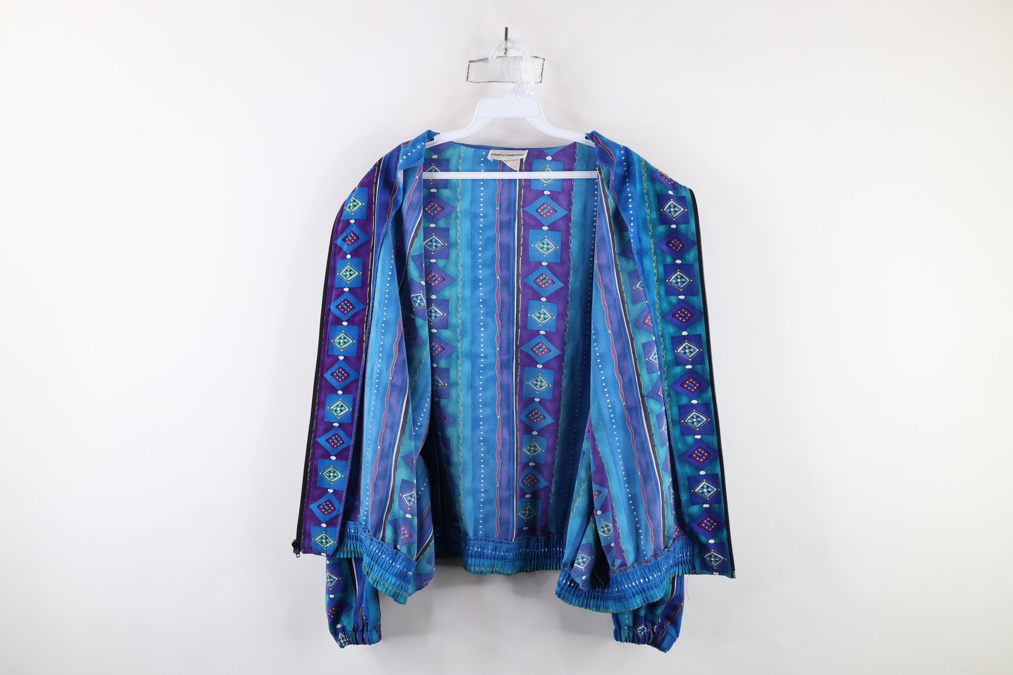 Vintage Vintage 90s Streetwear Rainbow Geometric Windbreaker Jacket Size XL / US 12-14 / IT 48-50 - 8 Thumbnail