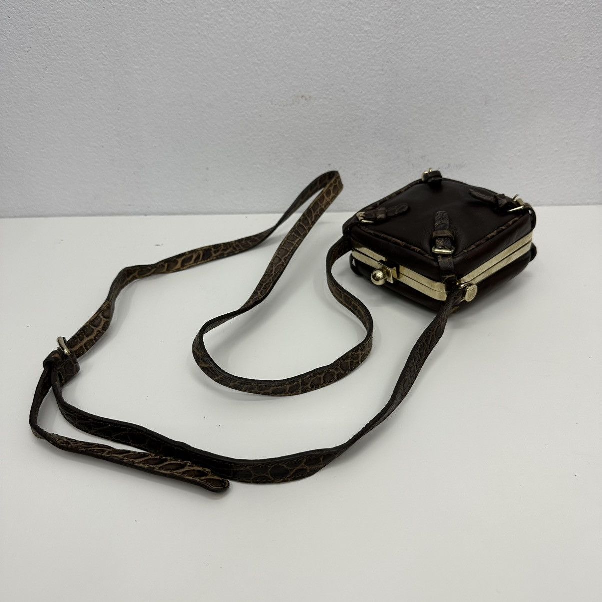 Celine ‼️YES‼️ AUTHENTIC CELINE LEATHER TRUNKETTE MINI CROSSBODY BAG Size ONE SIZE - 2 Thumbnail