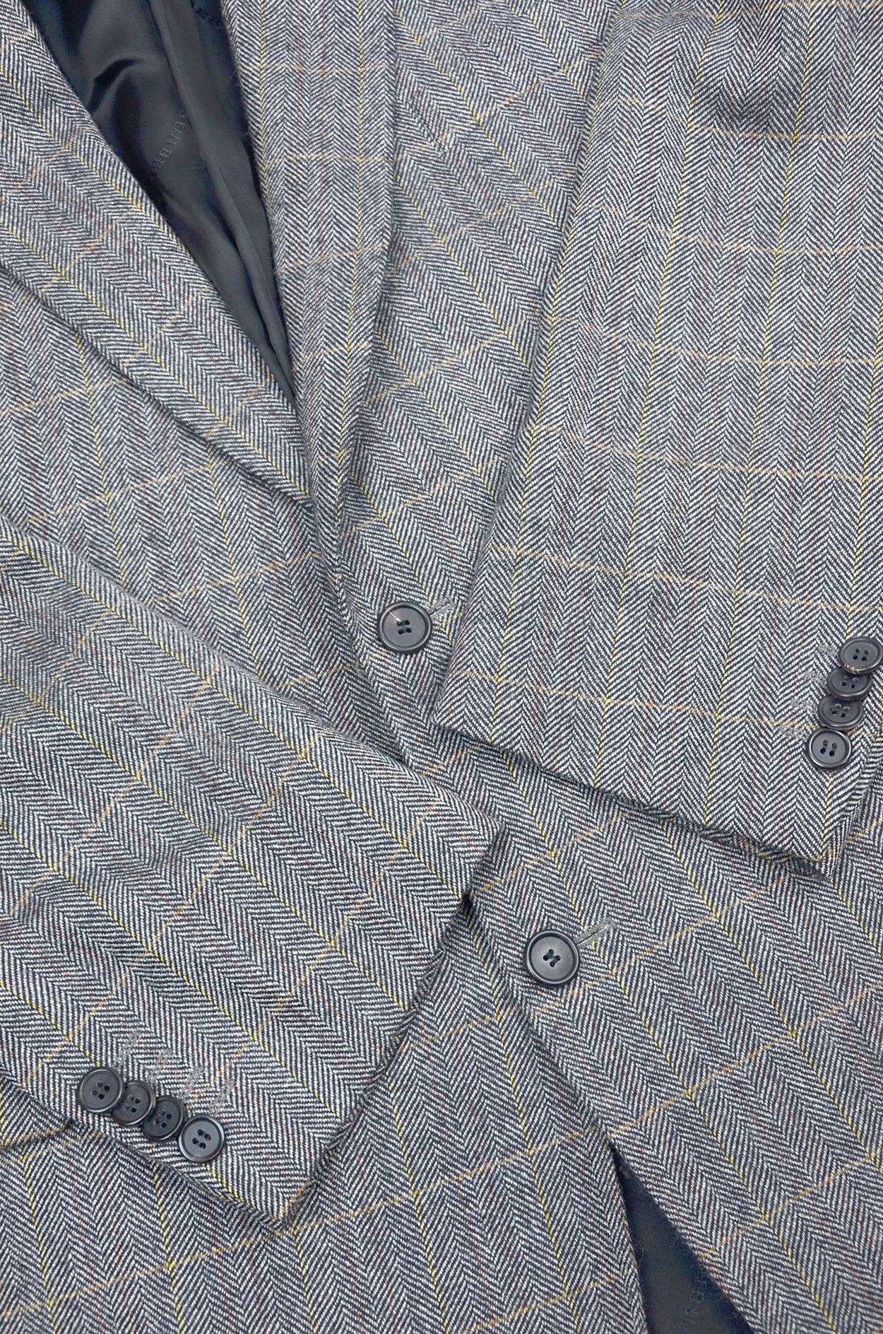 Burberry Burberry London Wool Herringbone Blazer Grey - Size 54 Size 44R - 3 Thumbnail