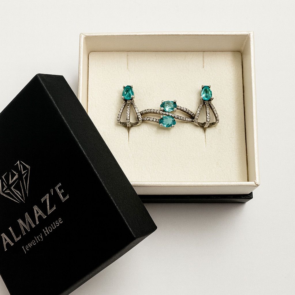 Sterling Silver Vintage 925 Sterling Silver Jewelry Set – Ring & Earrings Size ONE SIZE - 1 Thumbnail