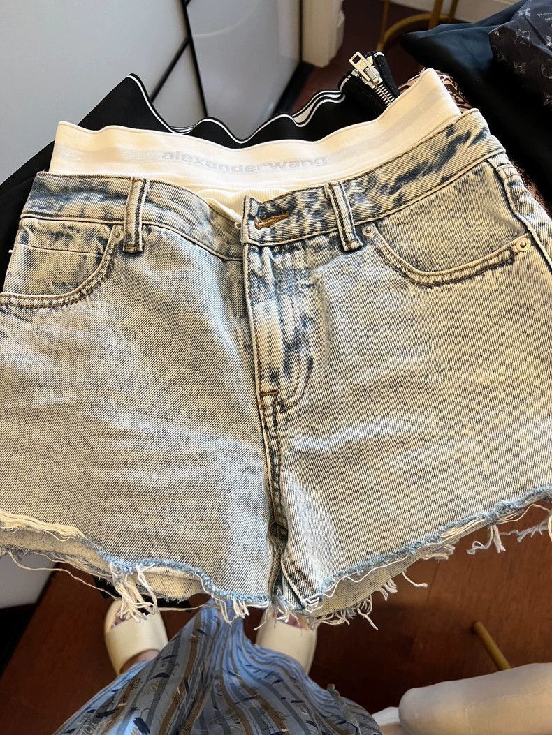 Alexander Wang Alexander Wang Blue Denim Shorts with Logo- Size 25" / US 0 / IT 36 - 1 Thumbnail
