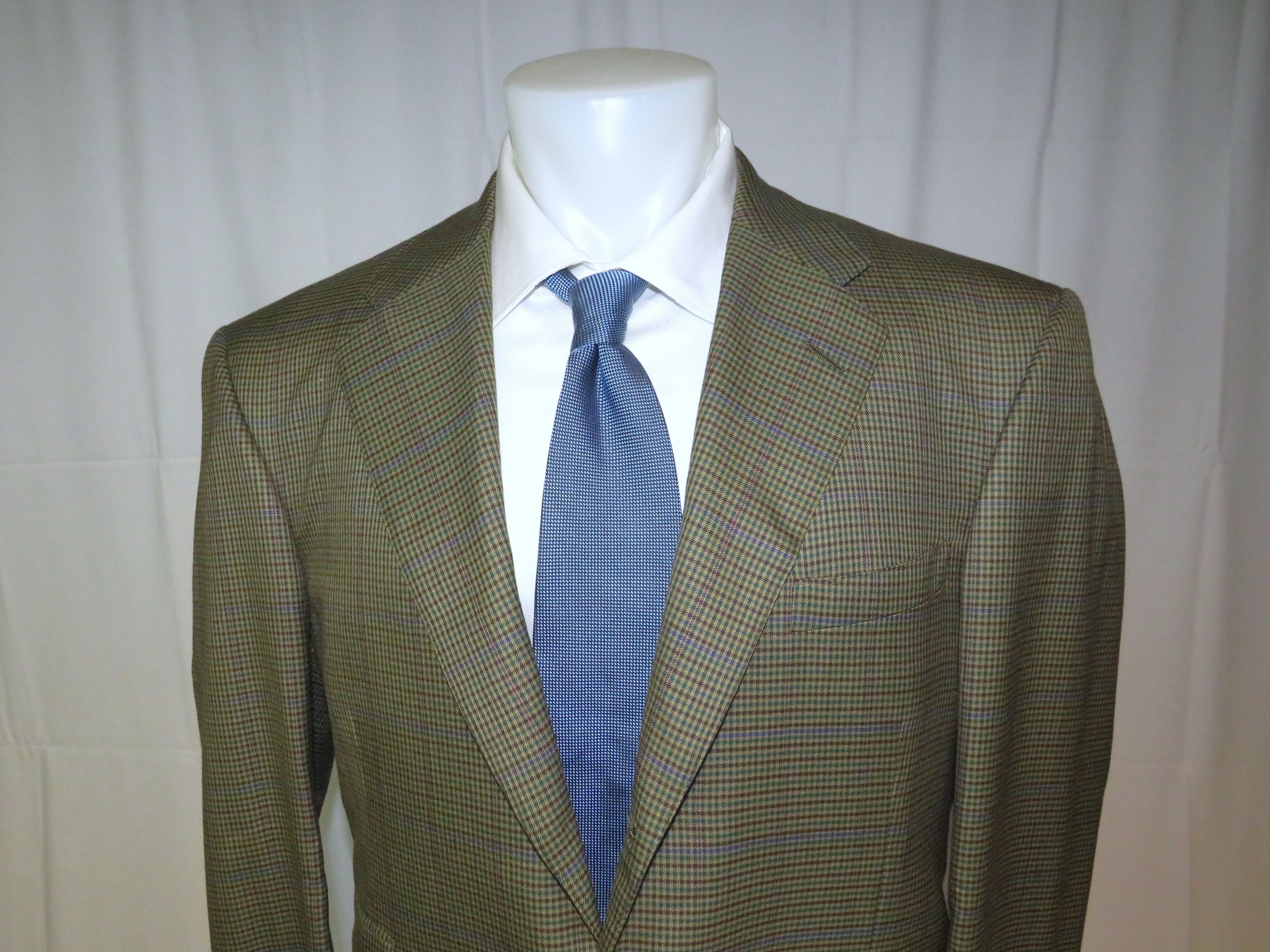 Bergdorf Goodman × Domenico Spano Bespoke Belted Guncheck Three Roll Two Hunting Suit 42R Size 42R - 4 Thumbnail