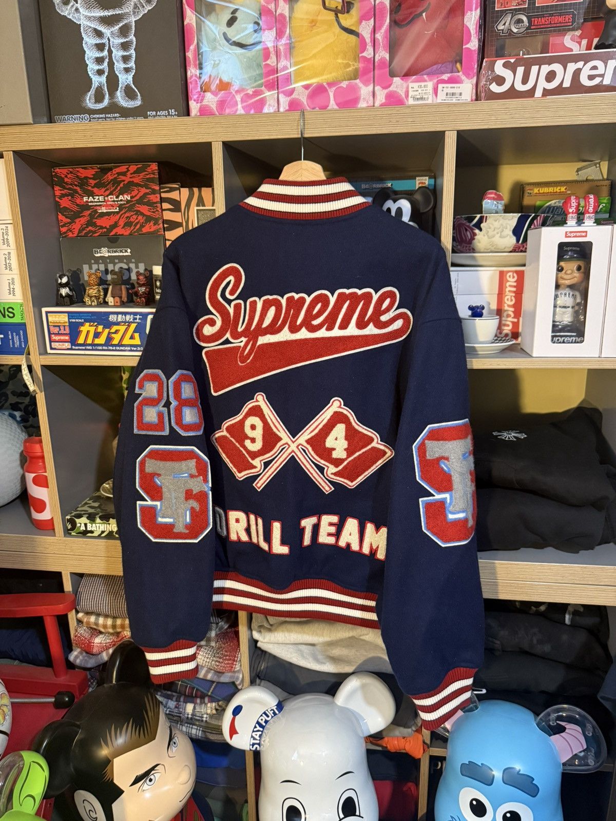 Supreme Supreme Navy Drill Team Varsity Jacket Size US L / EU 52-54 / 3 - 3 Thumbnail