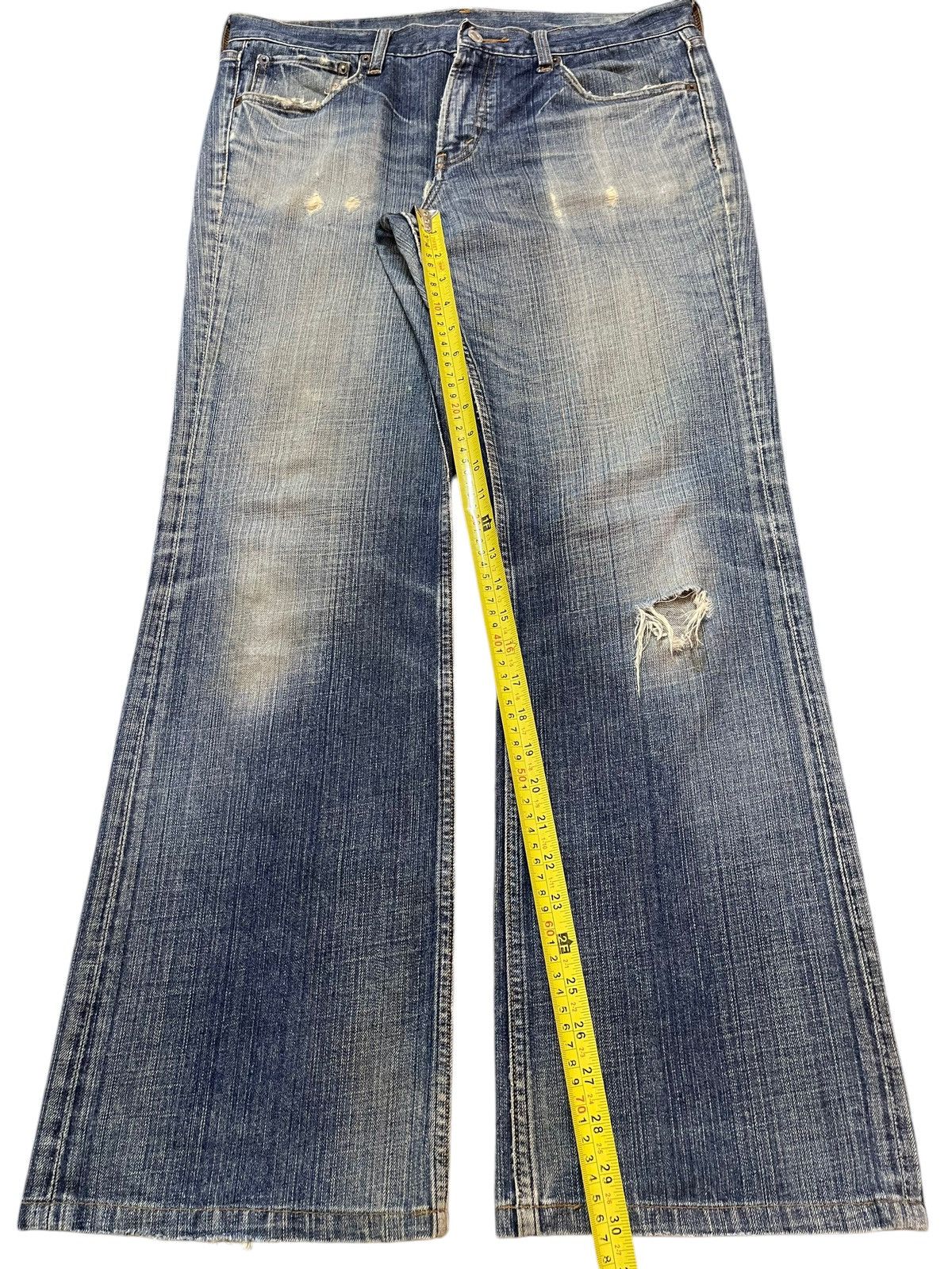 14th Addiction Vintage Y2K Japan Brand Faded Wash Distress Wide Leg Baggy Size US 34 / EU 50 - 13 Thumbnail