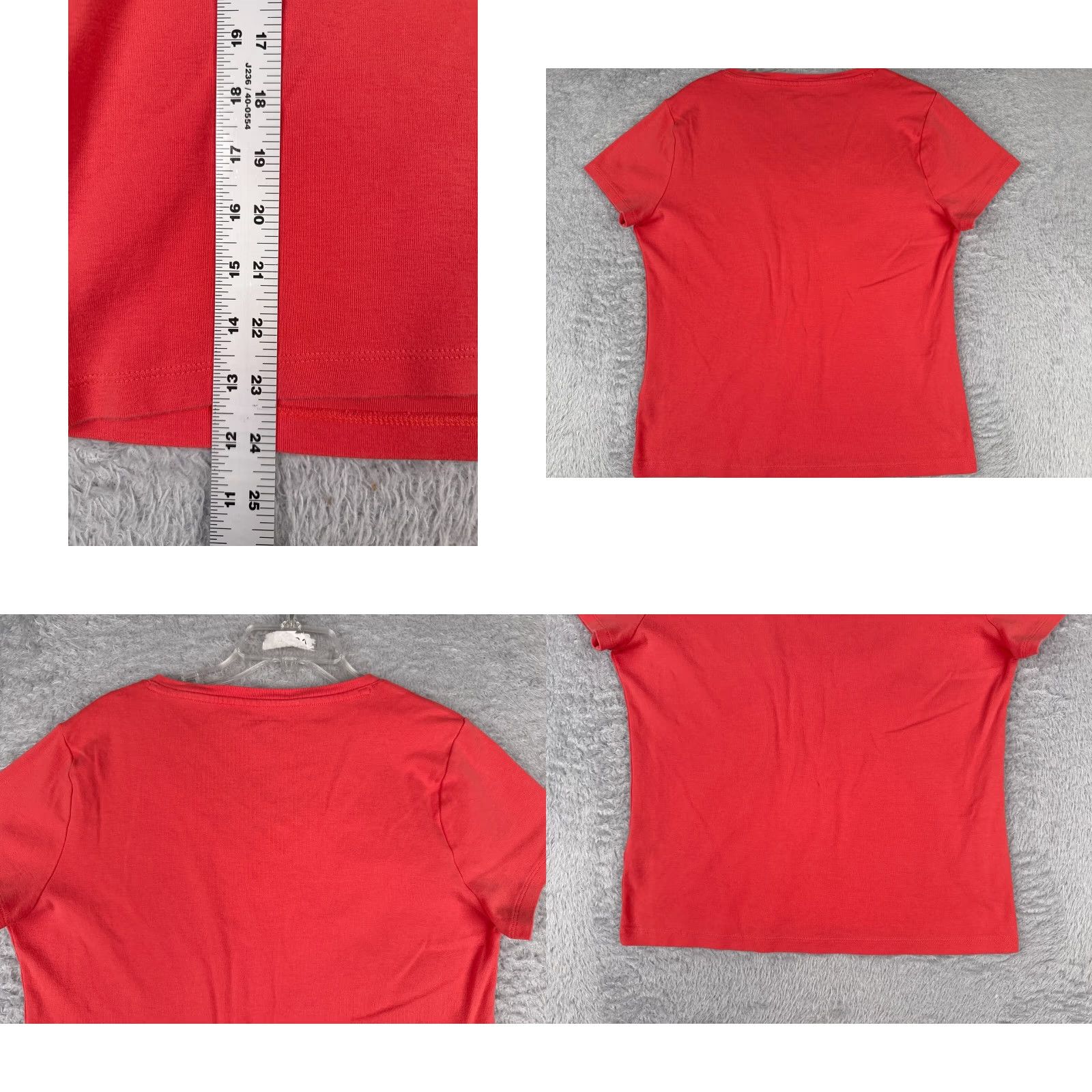 Tommy Hilfiger VINTAGE Tommy Hilfiger Shirt Womens XL Pink Coral Short Sleeve V-Neck Cotton T-Shirt Casual Logo American Designer Mens Women Boys Girls Size XL / US 12-14 / IT 48-50 - 9 Thumbnail