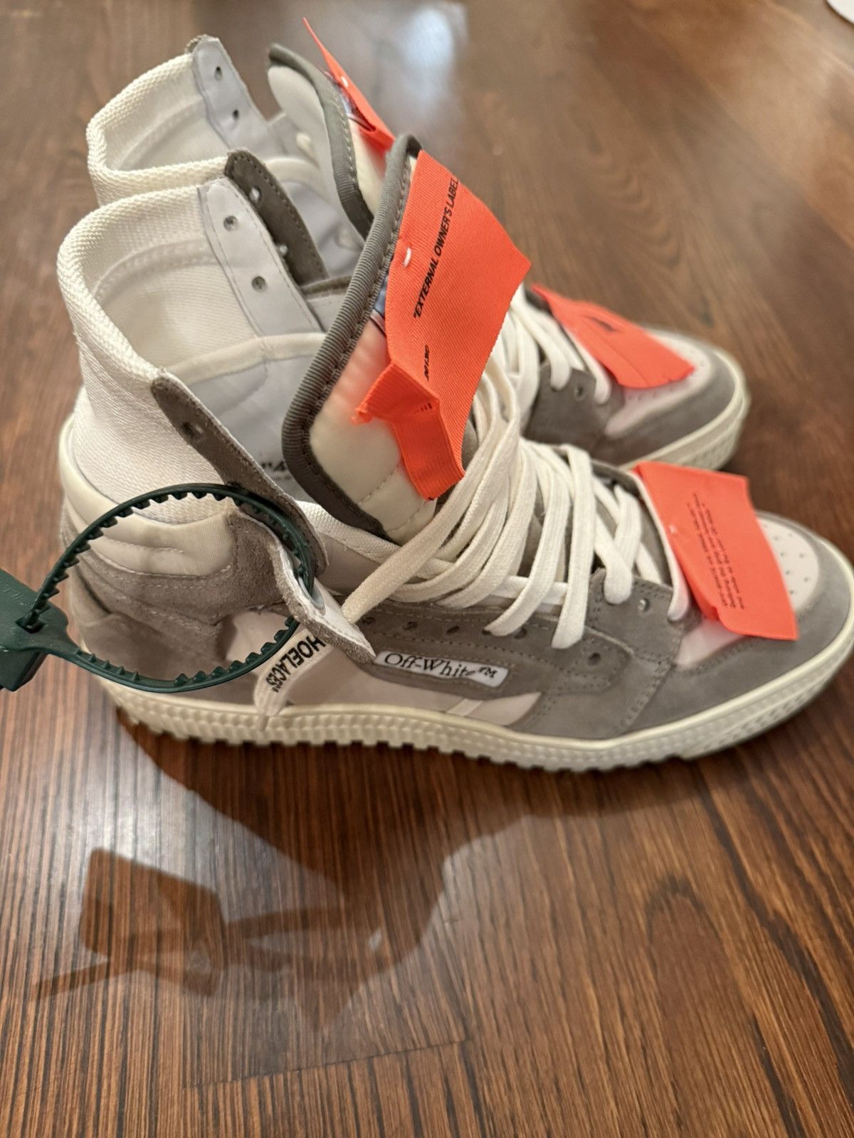 Off-White Off-White Off-Court 3.0 Grey Leather High-top Sneakers Size US 10 / IT 40 - 2 Thumbnail