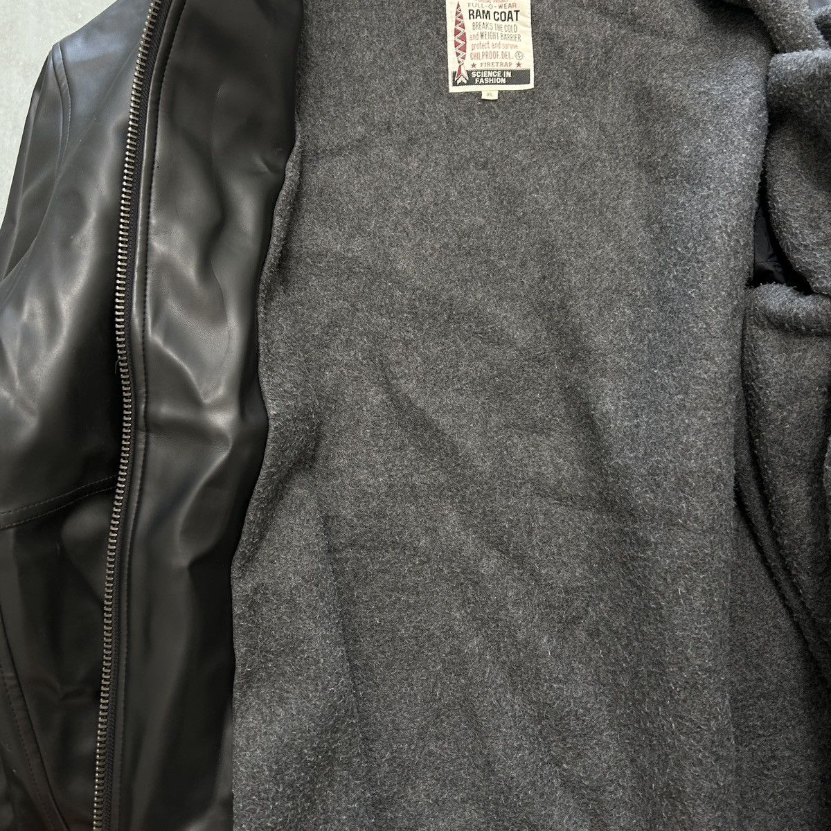 Firetrap Firetrap “RAM COAT” Faux Leather Hooded Jacket – Black (XL) Size US XL / EU 56 / 4 - 13 Thumbnail