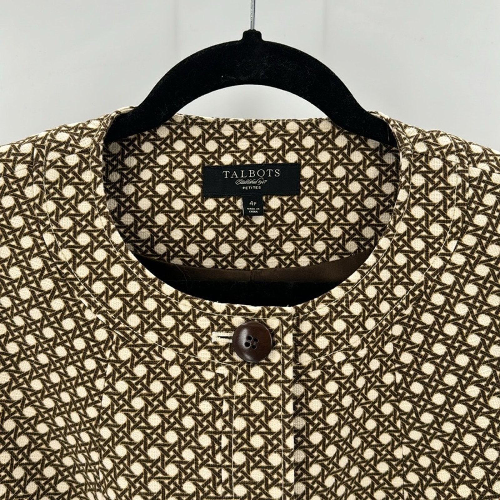 Other Talbots Brown Cream Tweed 3 quarter sleeve 4P blazer Size S / US 4 / IT 40 - 4 Thumbnail