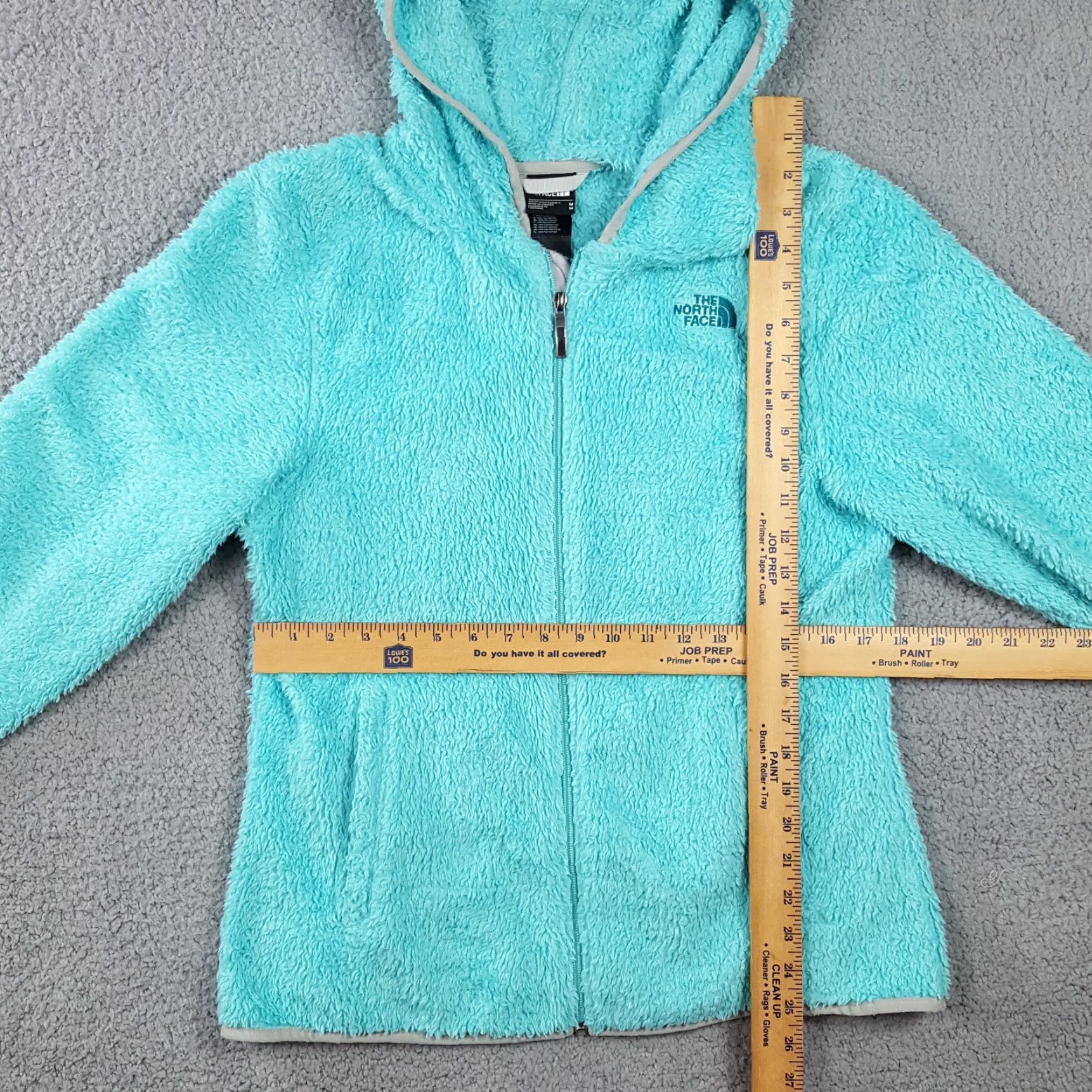 The North Face VINTAGE The North Face Cyan Fleece Pile Sherpa Hooded Women's Medium Zip Up Retro Jacket Size M / US 6-8 / IT 42-44 - 7 Thumbnail
