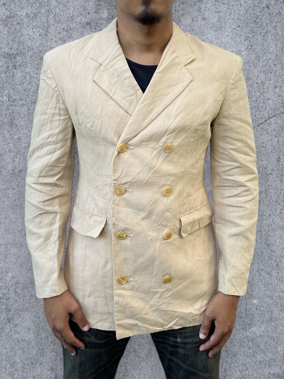 Yohji Yamamoto 🔥Vintage Yohji Yamamoto Y's Double Breasted Jacket Size US S / EU 44-46 / 1 - 1 Thumbnail