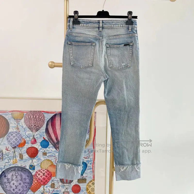 Yves Saint Laurent YSL Light Blue Cotton Women's Jeans . Size 23" - 2 Thumbnail