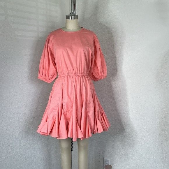 RHODE RHODE Molly Open Back Mini Pouf Sleeve Flared Trumpet Skirt Size S / US 4 / IT 40 - 3 Thumbnail