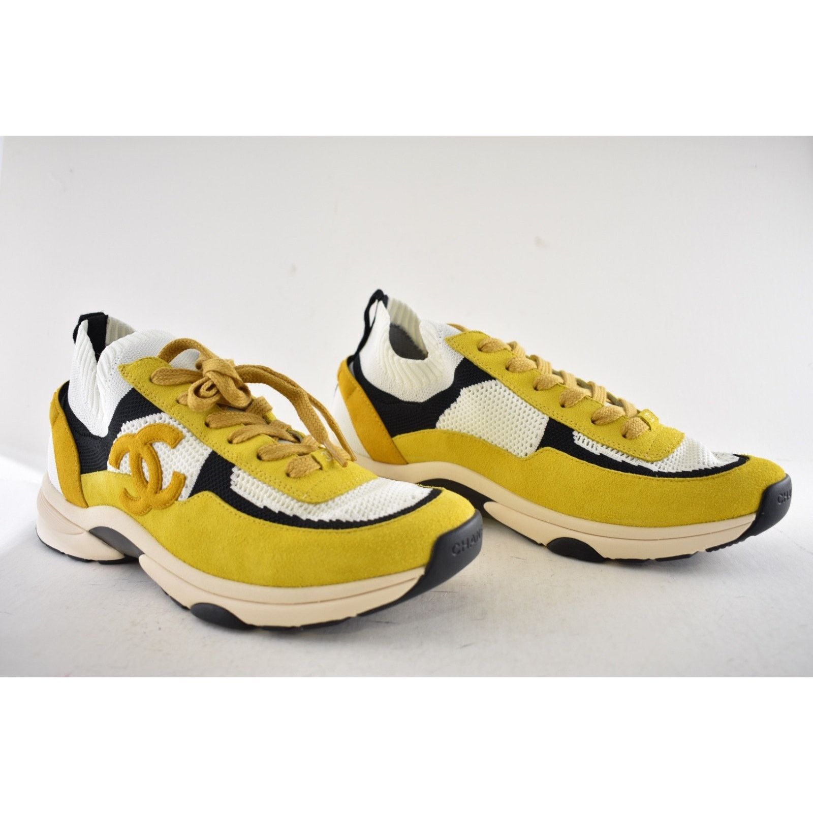 Chanel Mens Suede Knit CC Logo Low Trainer Sneaker Size US 11 / EU 44 - 3 Thumbnail