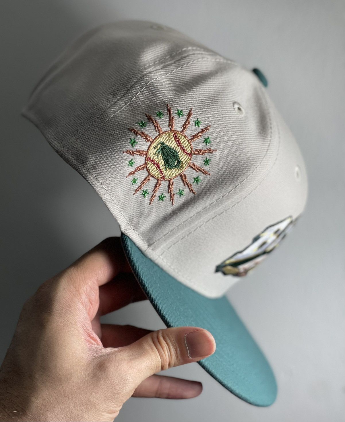 New Era 7 1/8 MyFitteds Exclusive Buffalo Bisons Stone/Green Grey UV Size ONE SIZE - 3 Thumbnail
