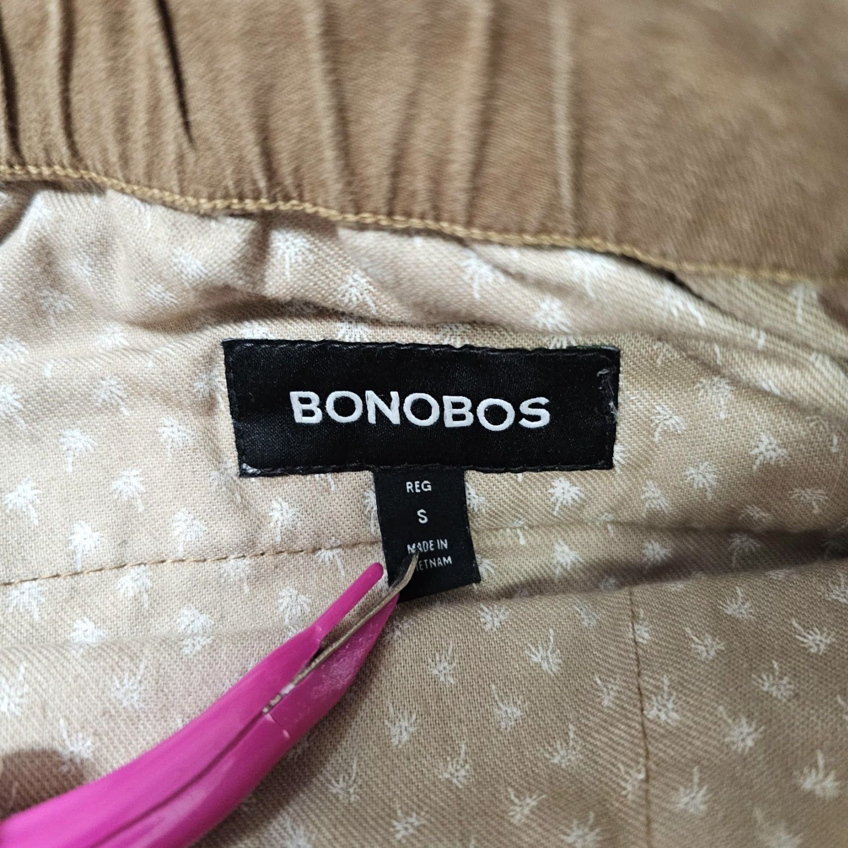 Bonobos Bonobos Pants Mens Small Khaki Beige Drawstring Elastic Waist Chino Casual Size US 29 - 3 Thumbnail