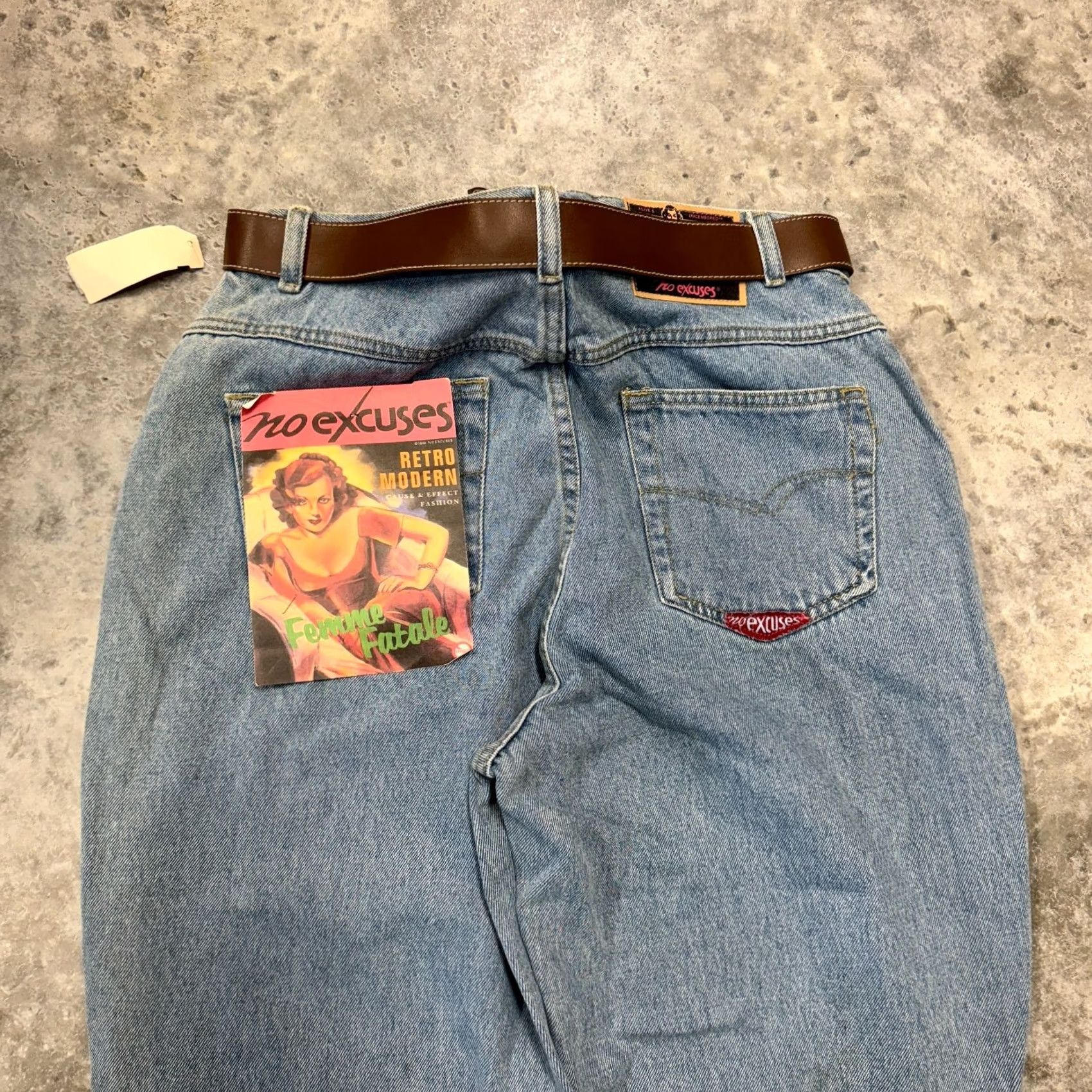 Vintage No Excuses Deadstock womens jeans tapered fit size 13 (30x30) NWT y2k grunge Size 34" / US 12 / IT 48 - 3 Thumbnail