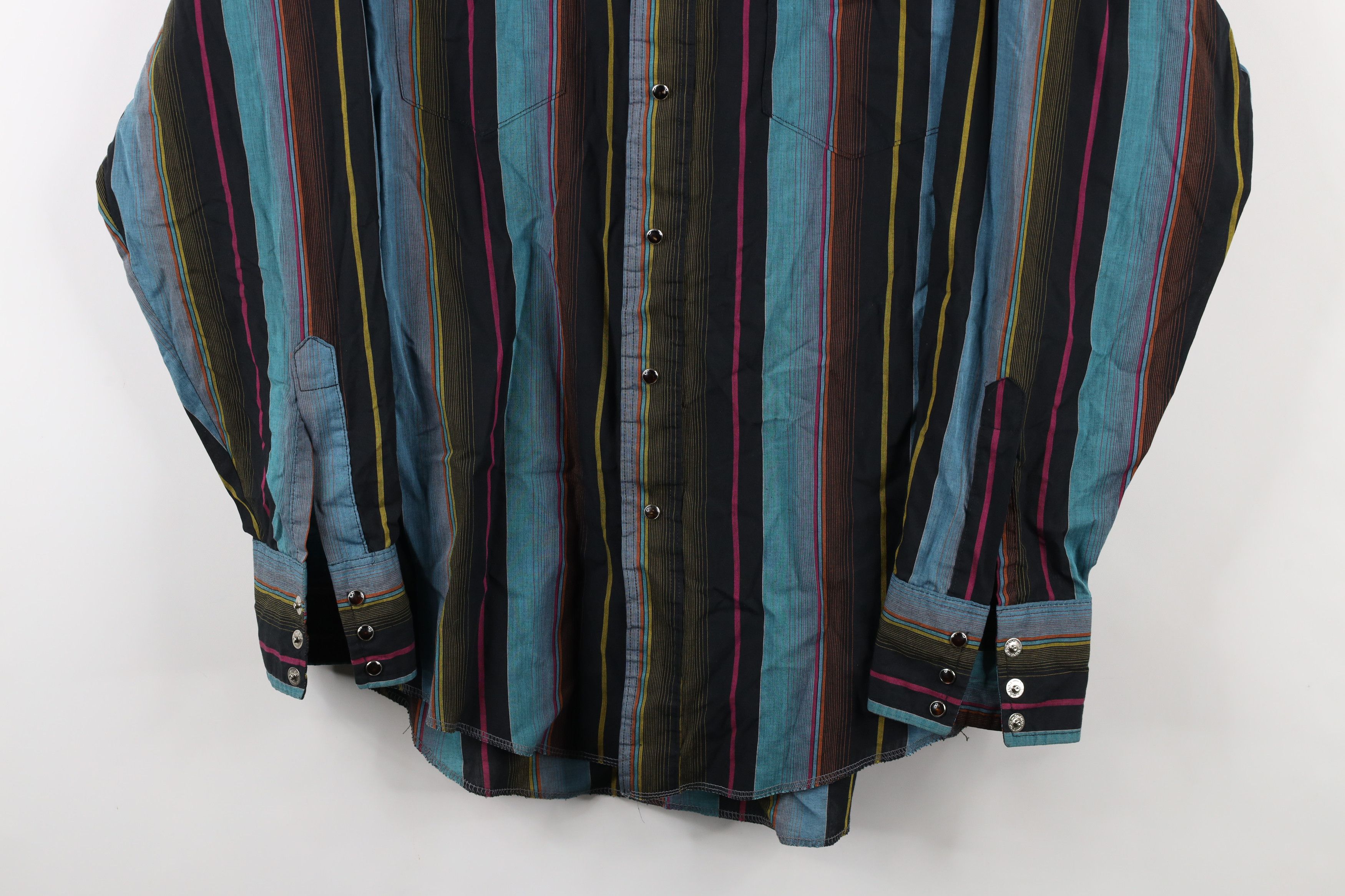 Vintage × Wrangler Vintage 90s Wrangler Rainbow Striped Button Shirt USA Size US M / EU 48-50 / 2 - 3 Thumbnail