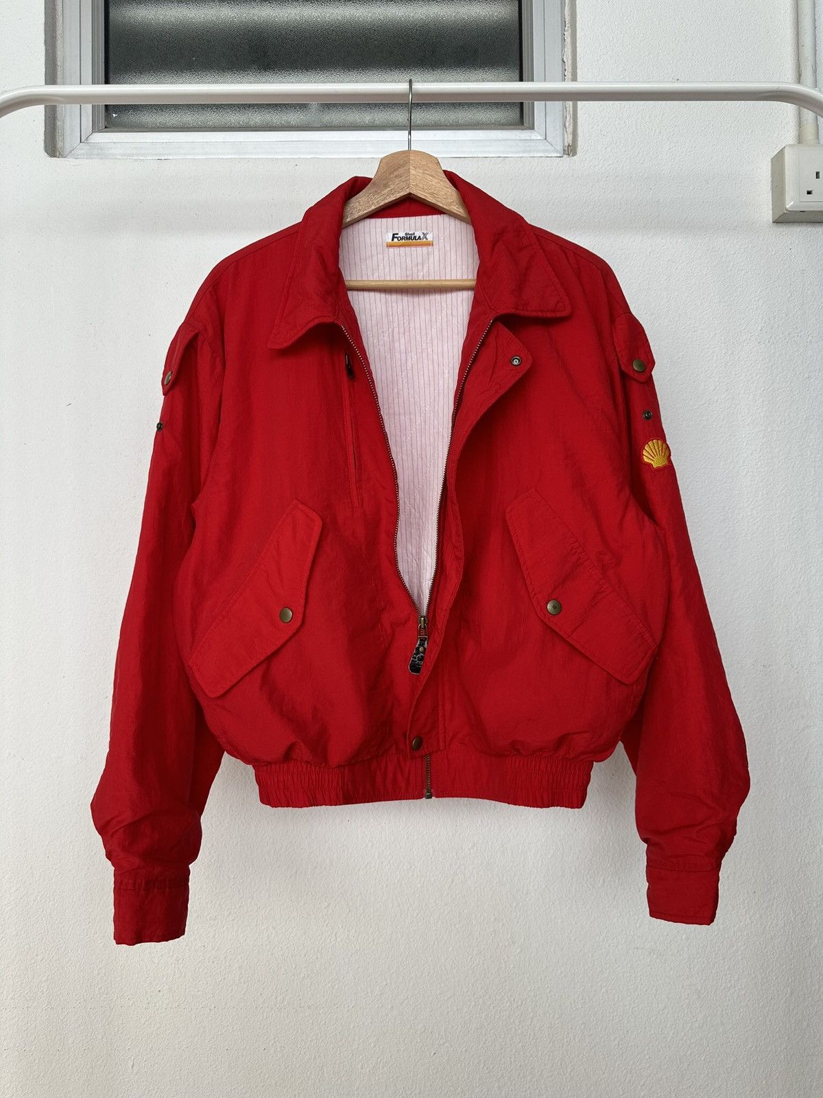Vintage 80's vintage SHELL Formula X promo bomber jacket Size US L / EU 52-54 / 3 - 8 Thumbnail