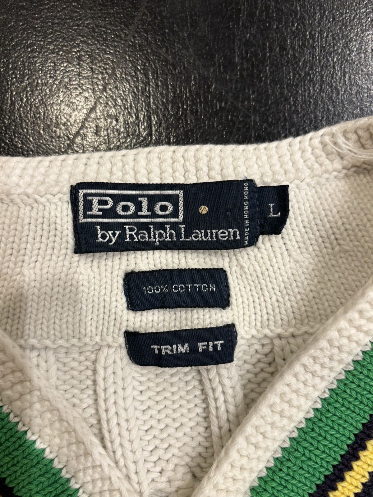 Polo Ralph Lauren Polo Ralph Lauren Cable Knit V Neck Sweater Size US L / EU 52-54 / 3 - 3 Thumbnail