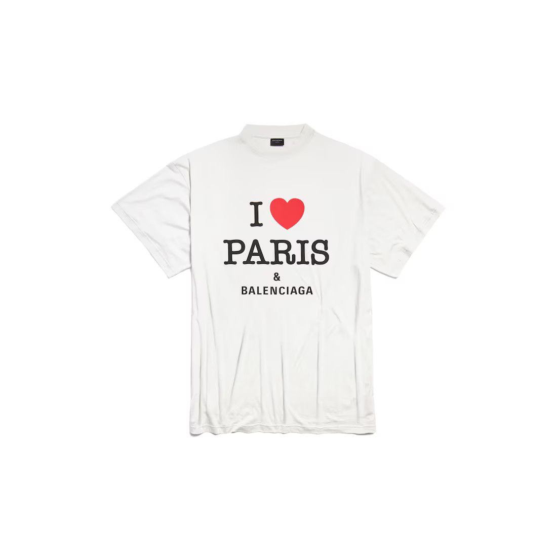 o1srvl11e0325 I Love Paris Balenciaga T- Shirt Oversized