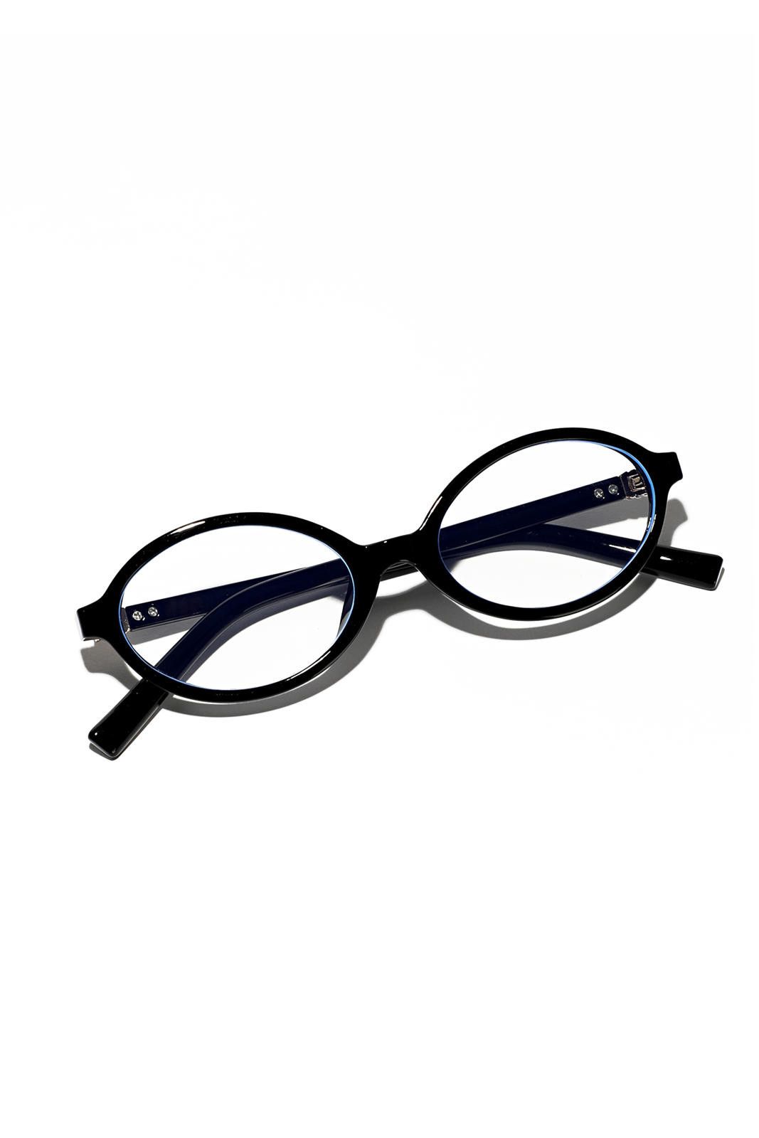 Other Y2k Retro Style Oval-frame tortoiseshell Black Glasses OS Size ONE SIZE - 8 Thumbnail