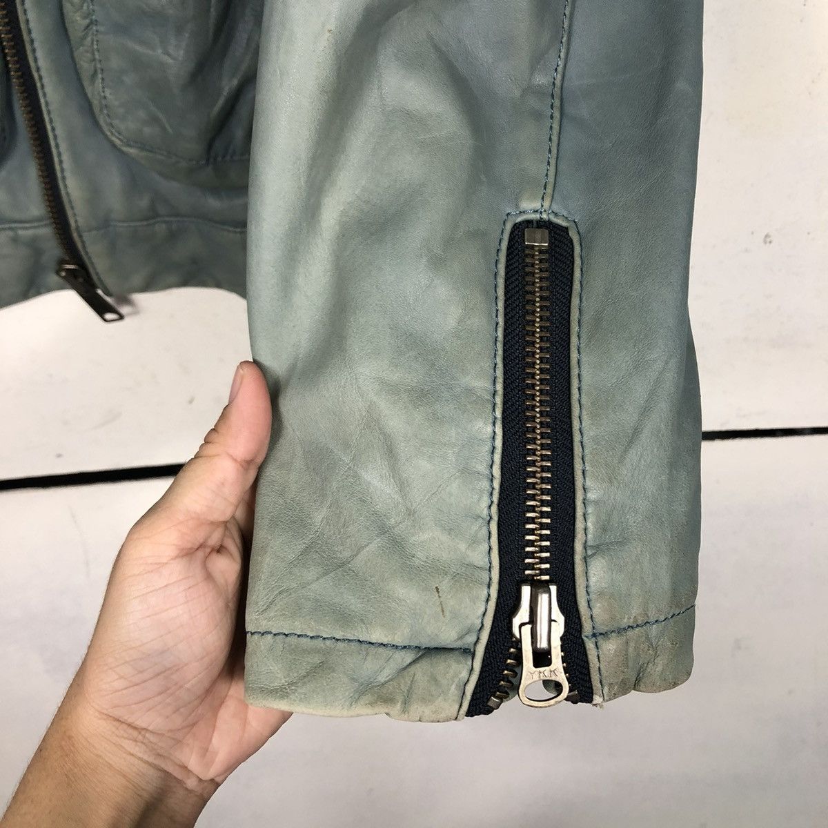 Japanese Brand 🔥VINTAGE CROPPED BIKER LEATHER JACKET G-STAGE ISSEY MIYAKE Size US M / EU 48-50 / 2 - 17 Thumbnail